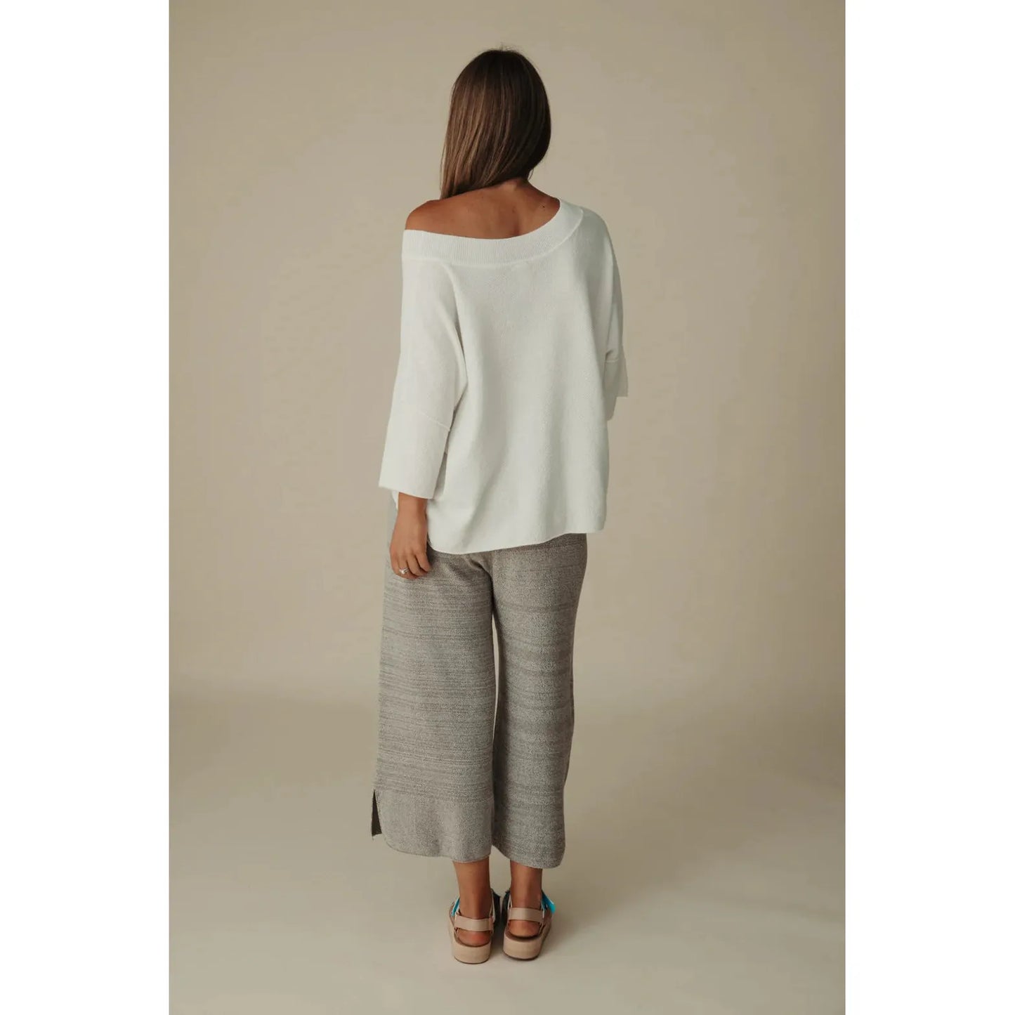 Talamaya Retreat Cotton Twist Tee Pullover - Salt
