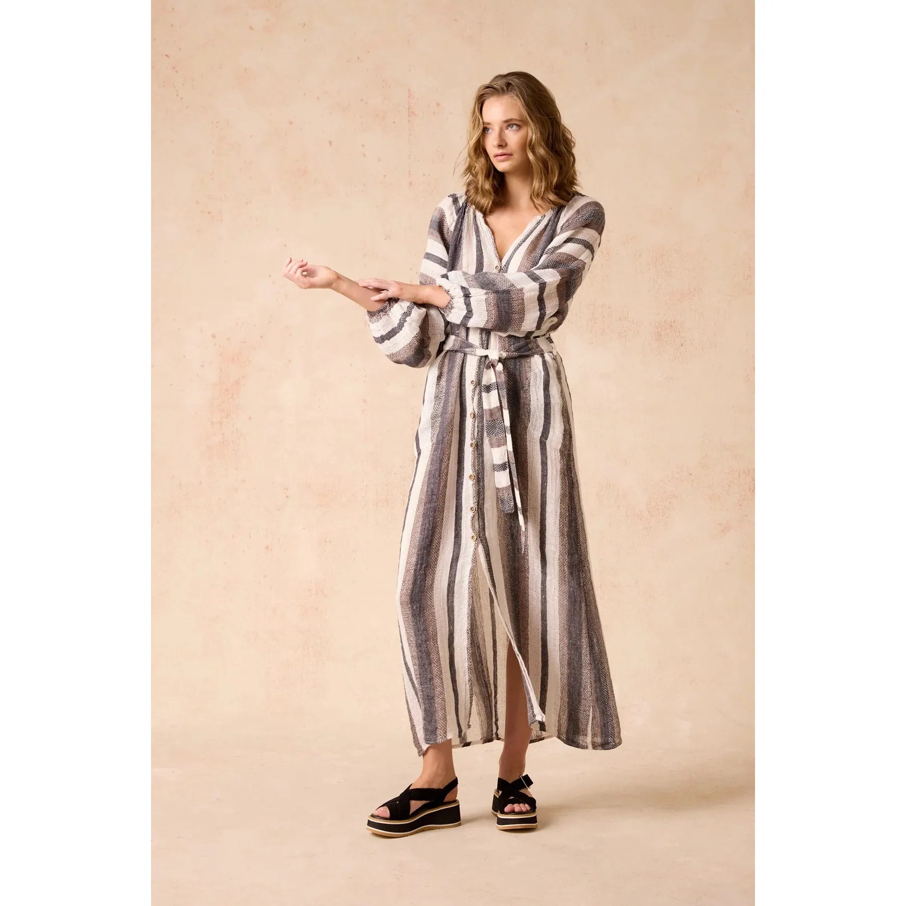 Estilo Emporio El Manto Stripe Dress - Dark Chocolate Stripe  Estilo Pisces Boutique