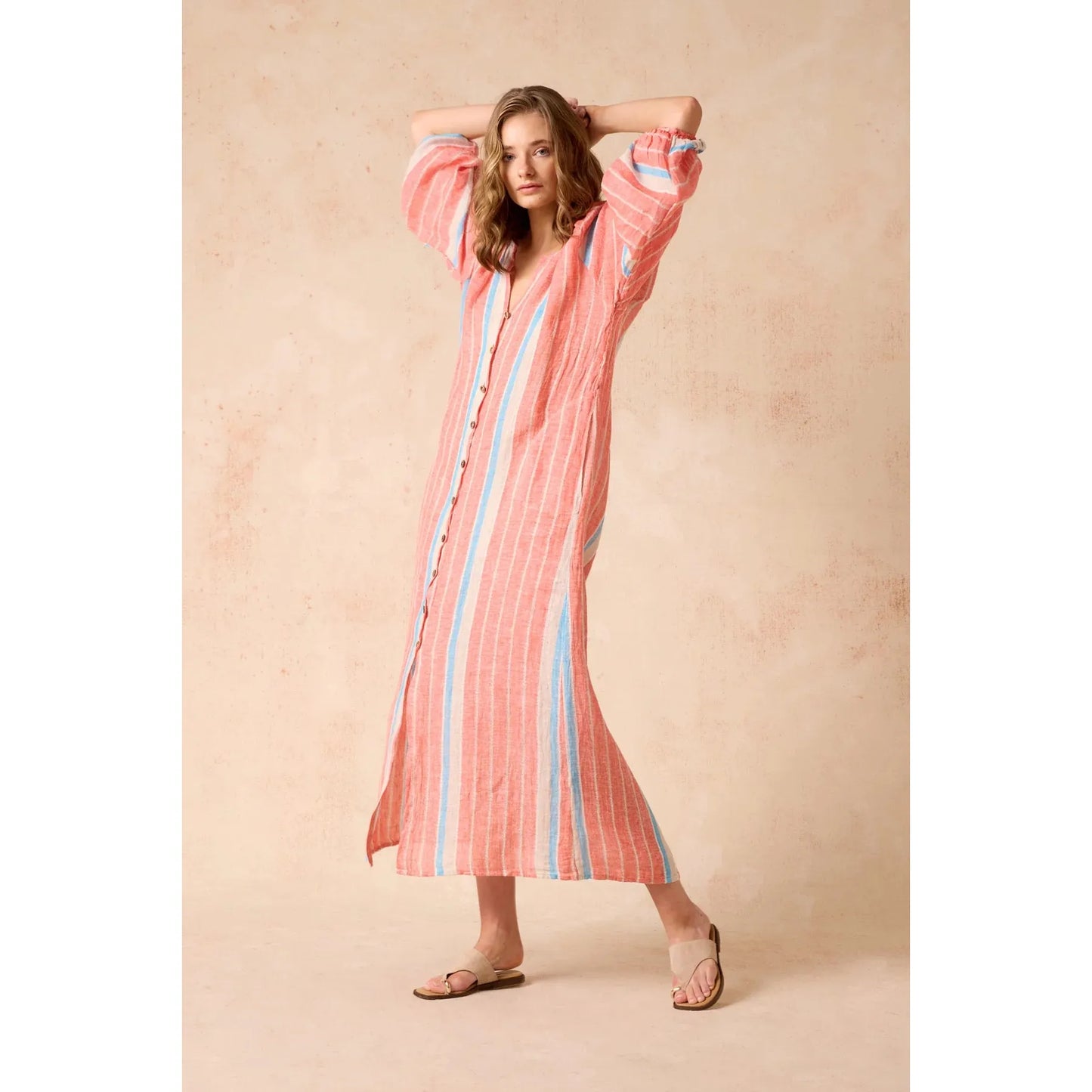 Estilo Emporio El Manto Stripe Dress - Poppy Red Stripe