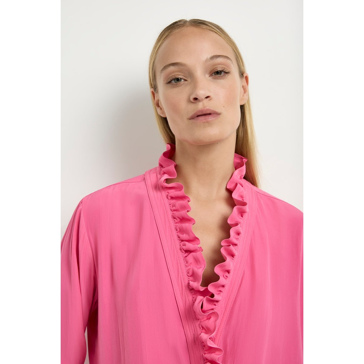 Mela Purdie Frill Neck Blouse - Flambe