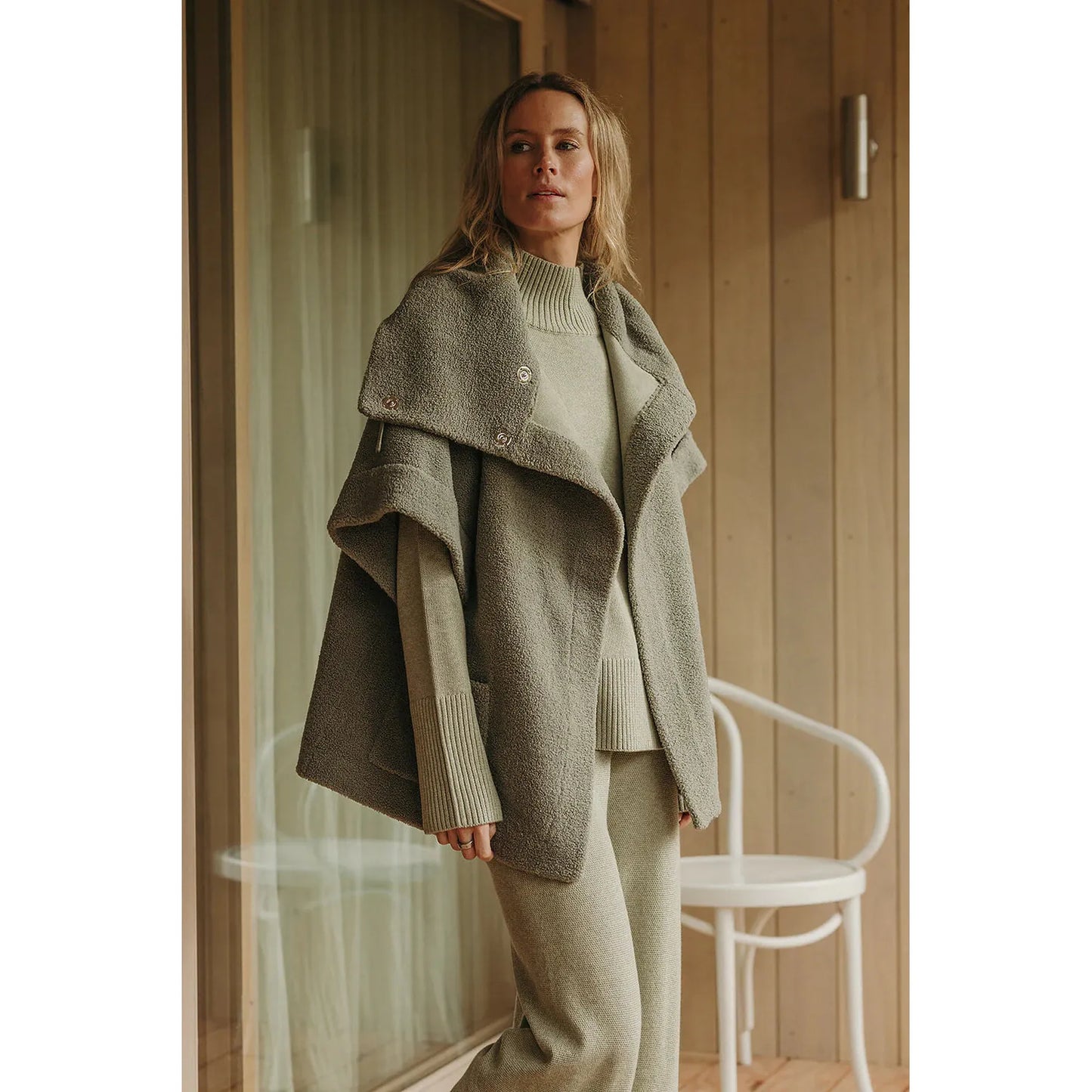 Talamaya Sherpa cuddle Coat - Acacia