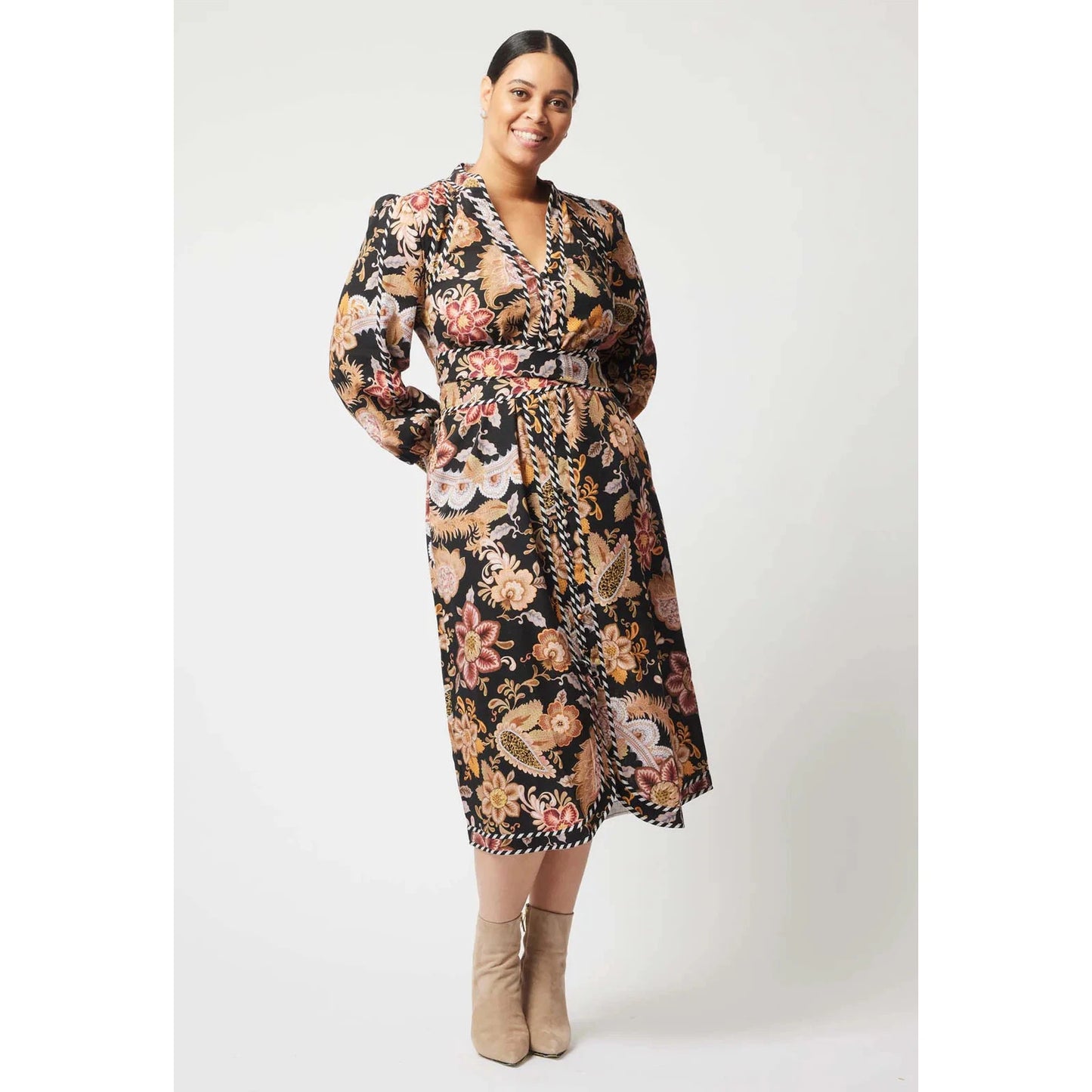 Once Was Nova Linen Viscose Dress - Dragon Flower