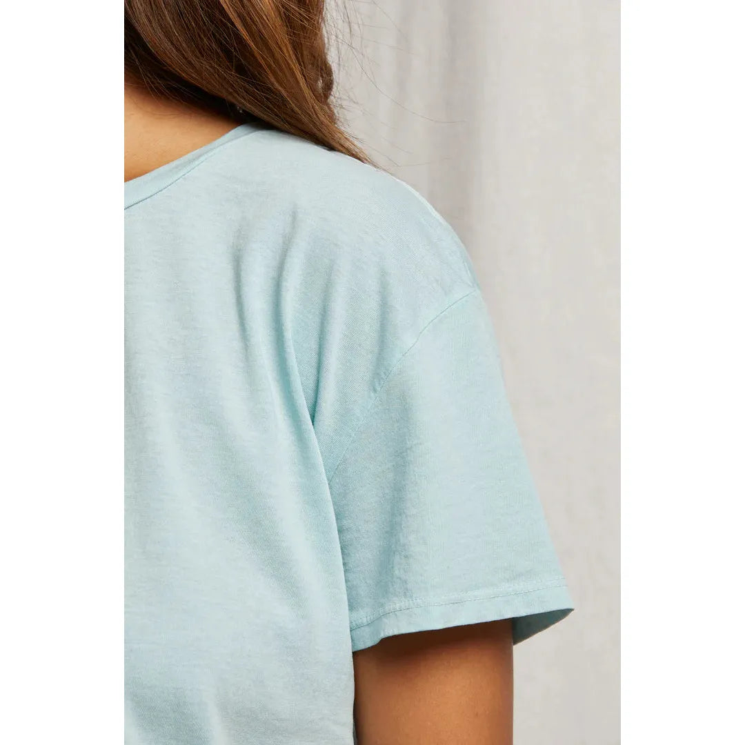 Perfect White Tee Harley Boxy Crew - Iced Aqua