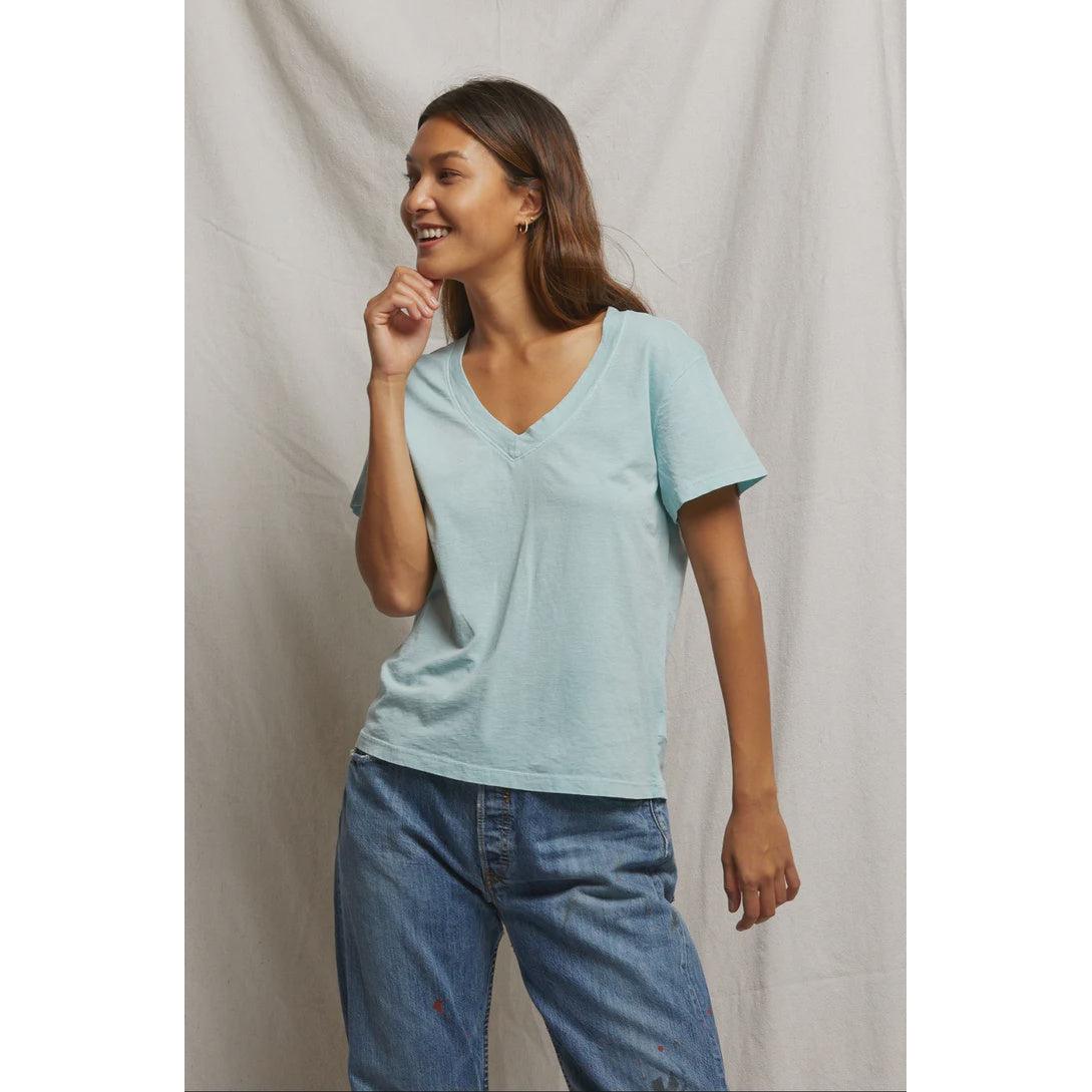 Perfect White Tee Hendrix Basic V - Iced Aqua