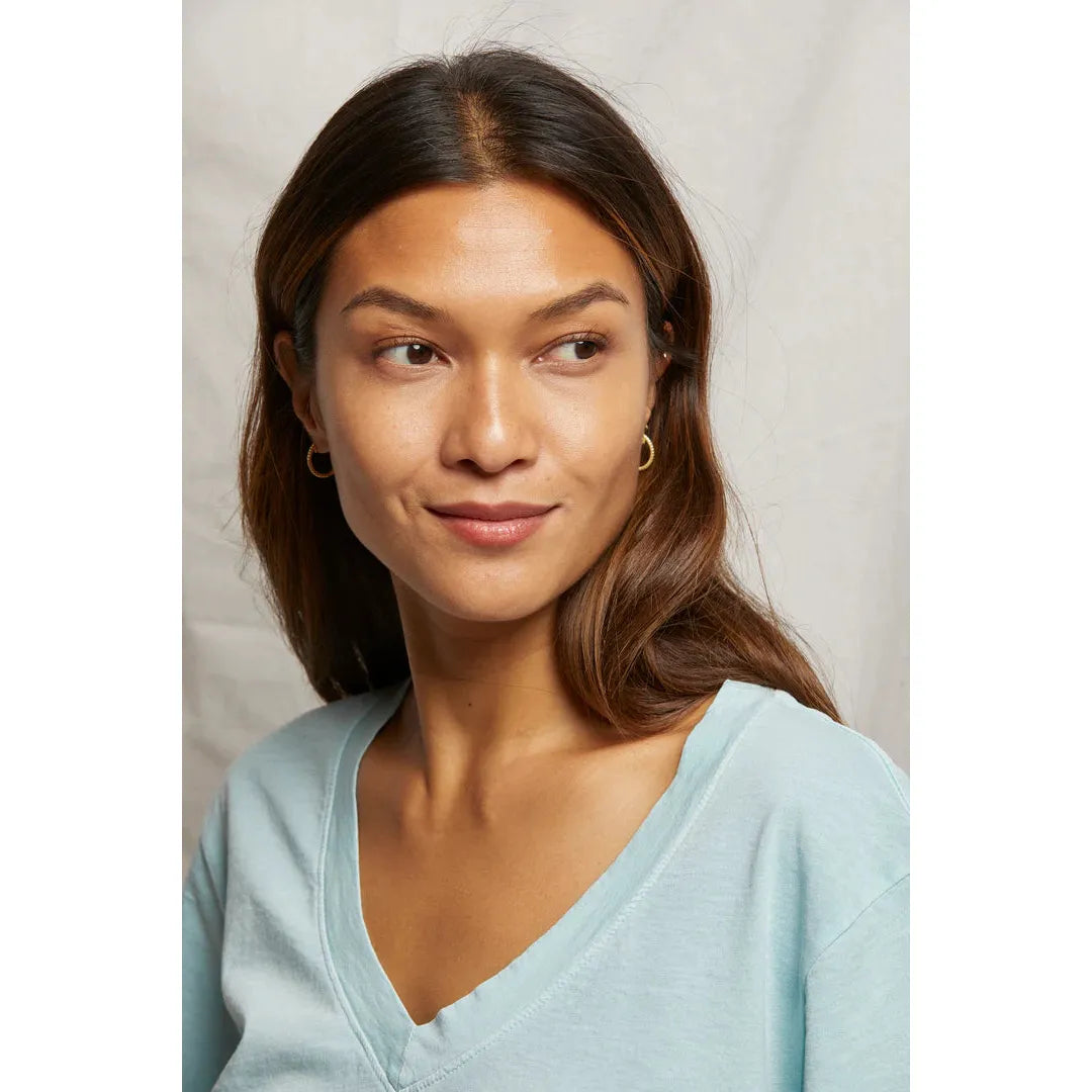 Perfect White Tee Hendrix Basic V - Iced Aqua