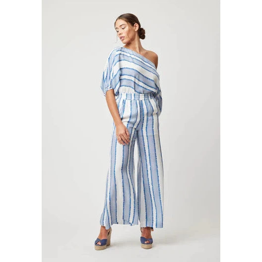 Once Was Positano Viscose Pant - Sorrento Stripe