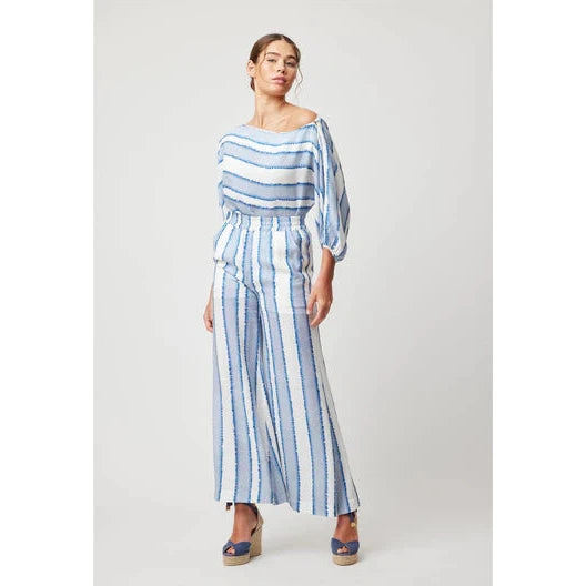 Once Was Positano Viscose Pant - Sorrento Stripe