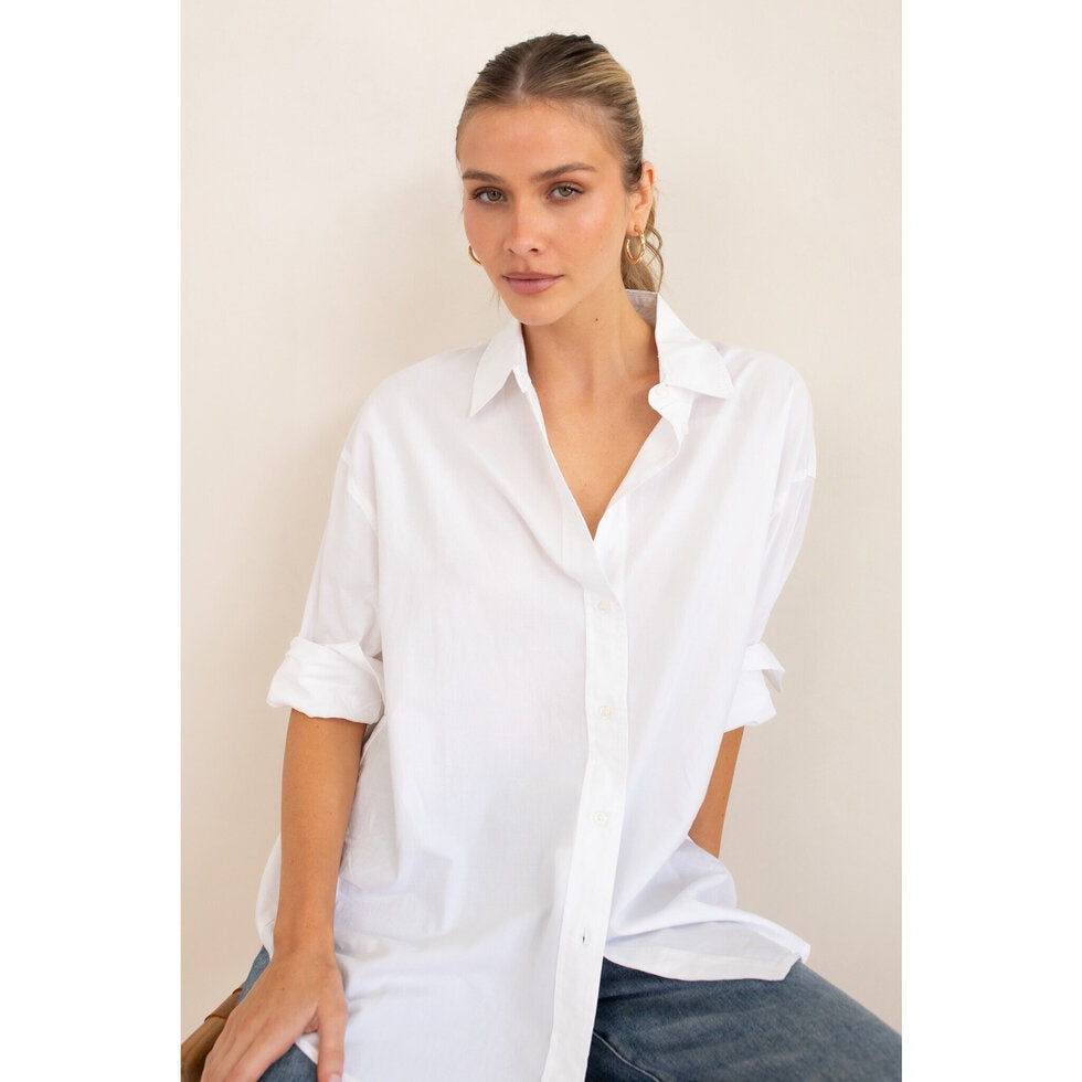 Hut Clothing Cotton Overshirt - White Hut Clothing Pisces Boutique