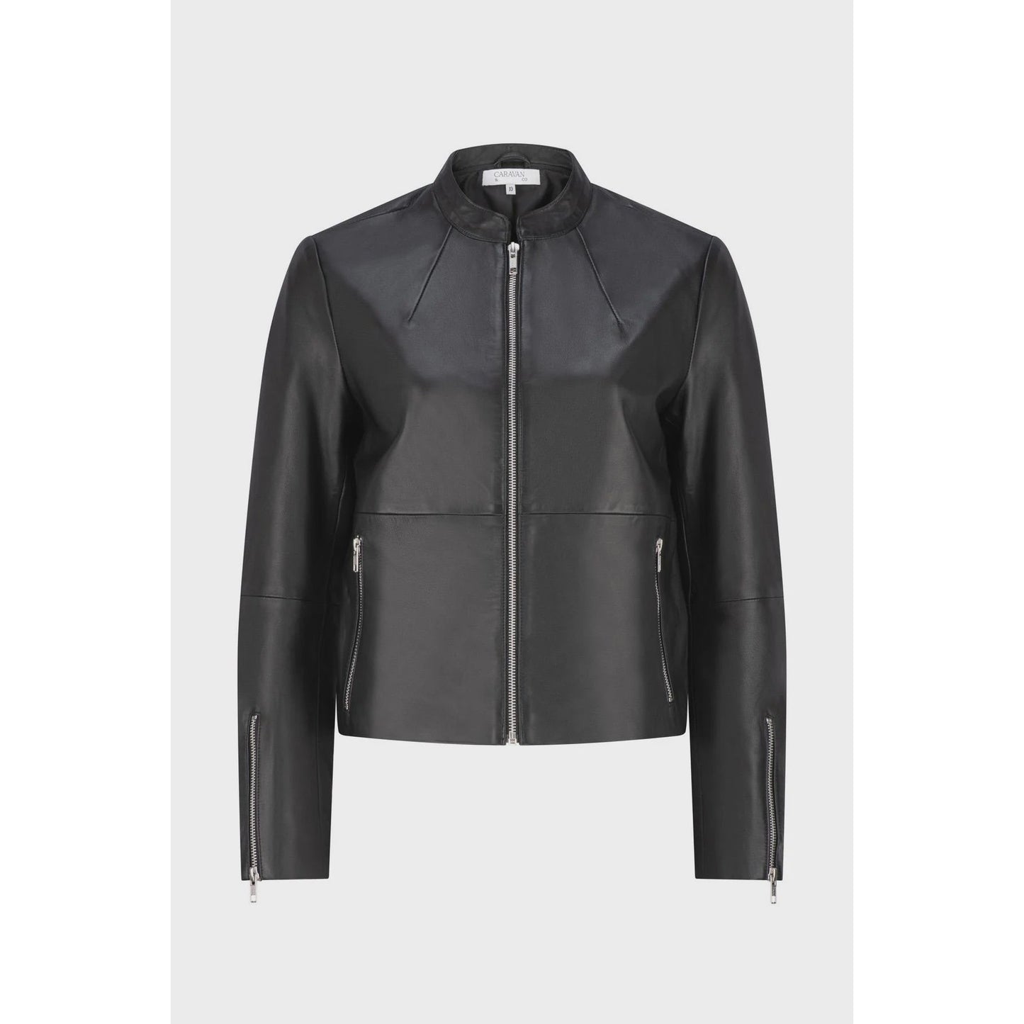 Caravan & Co Hudson Leather Bomber Jacket - Black