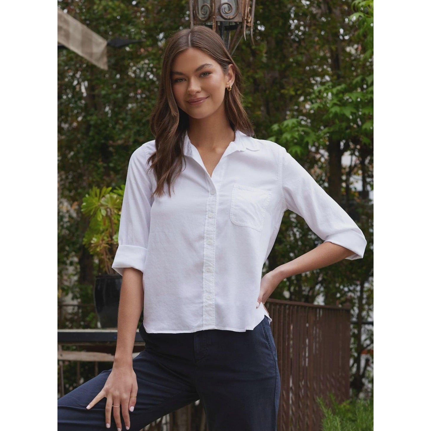Bella Dahl Shirt Tail Button Down - White Bella Dahl Pisces Boutique