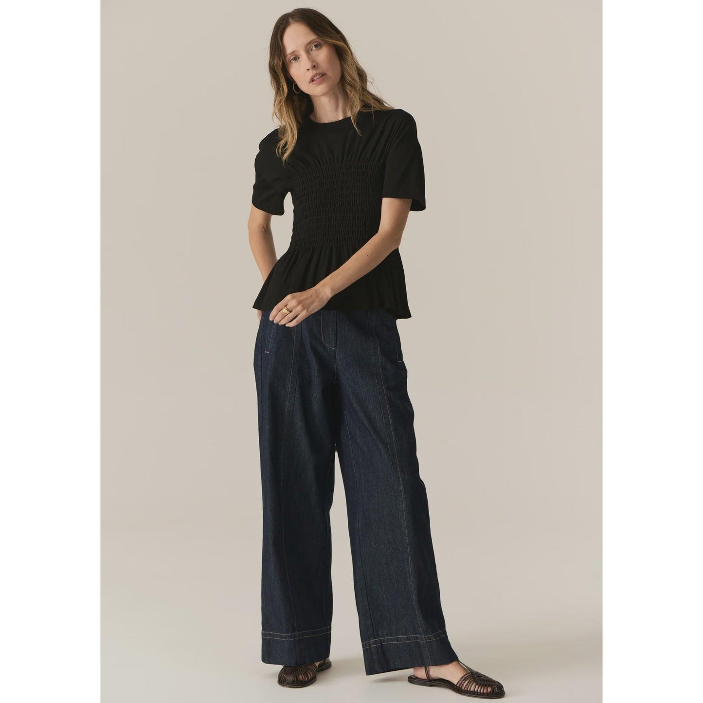 POL Carsen Full Length Pant - Dark Wash