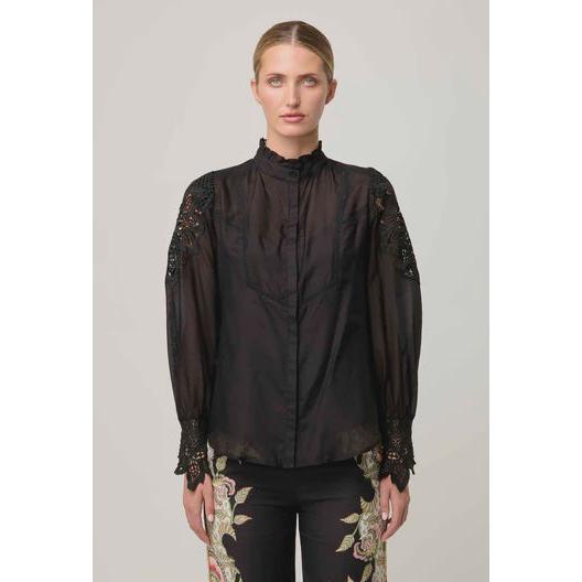 Once Was Sevilla Cotton Silk Shirt - Onyx
