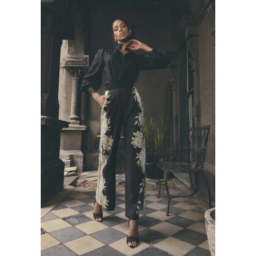 Once Was Merida Linen Viscose Pant - Mariposa Nero