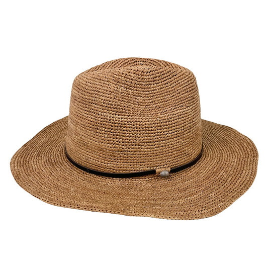 Made in Mada Elya Hat Leather + Braid - Light Brown