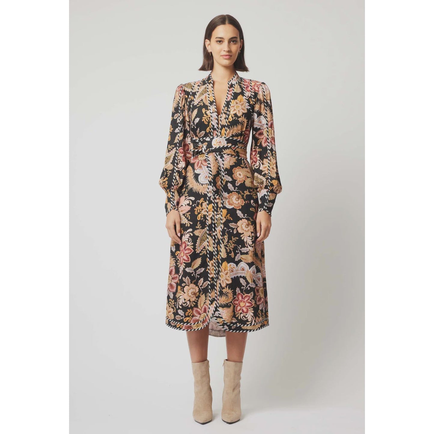 Once Was Nova Linen Viscose Dress - Dragon Flower