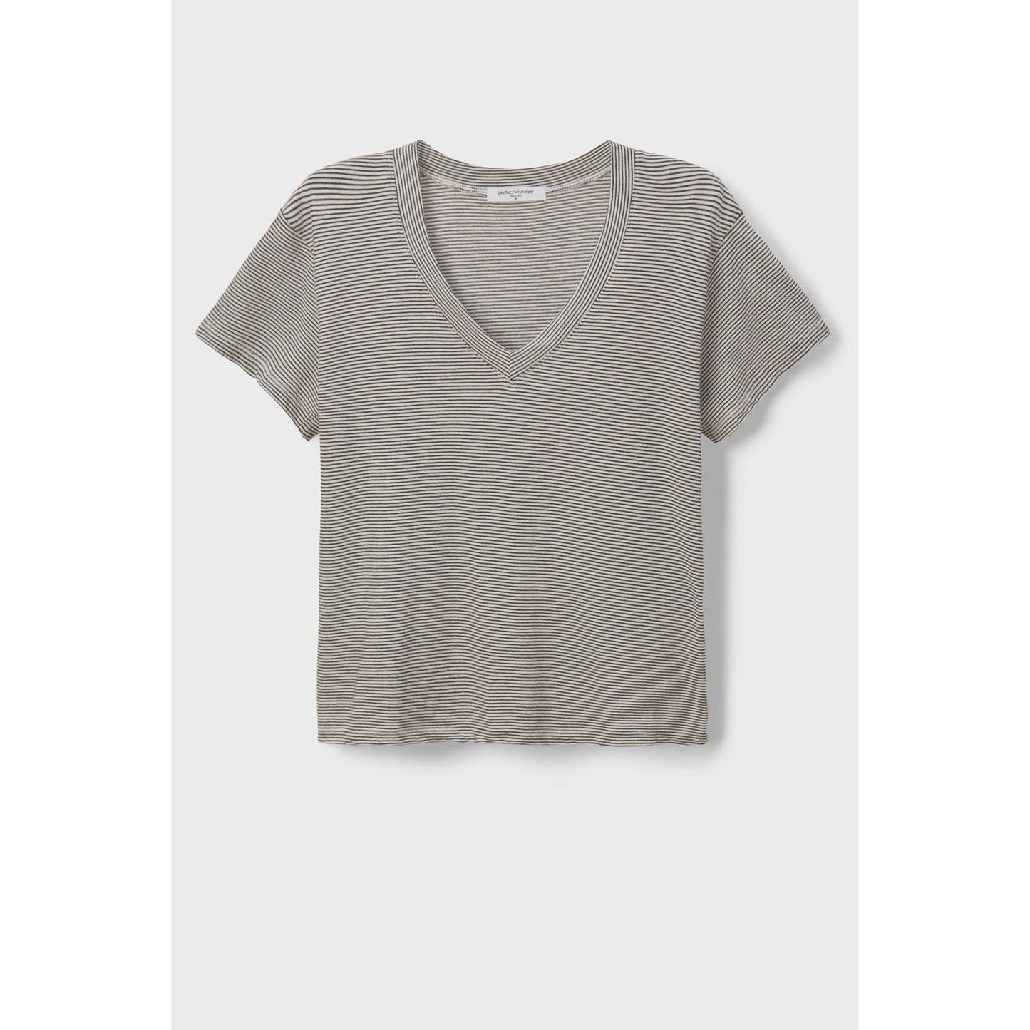 Perfect White Tee Hendrix Basic V - Black Stripe