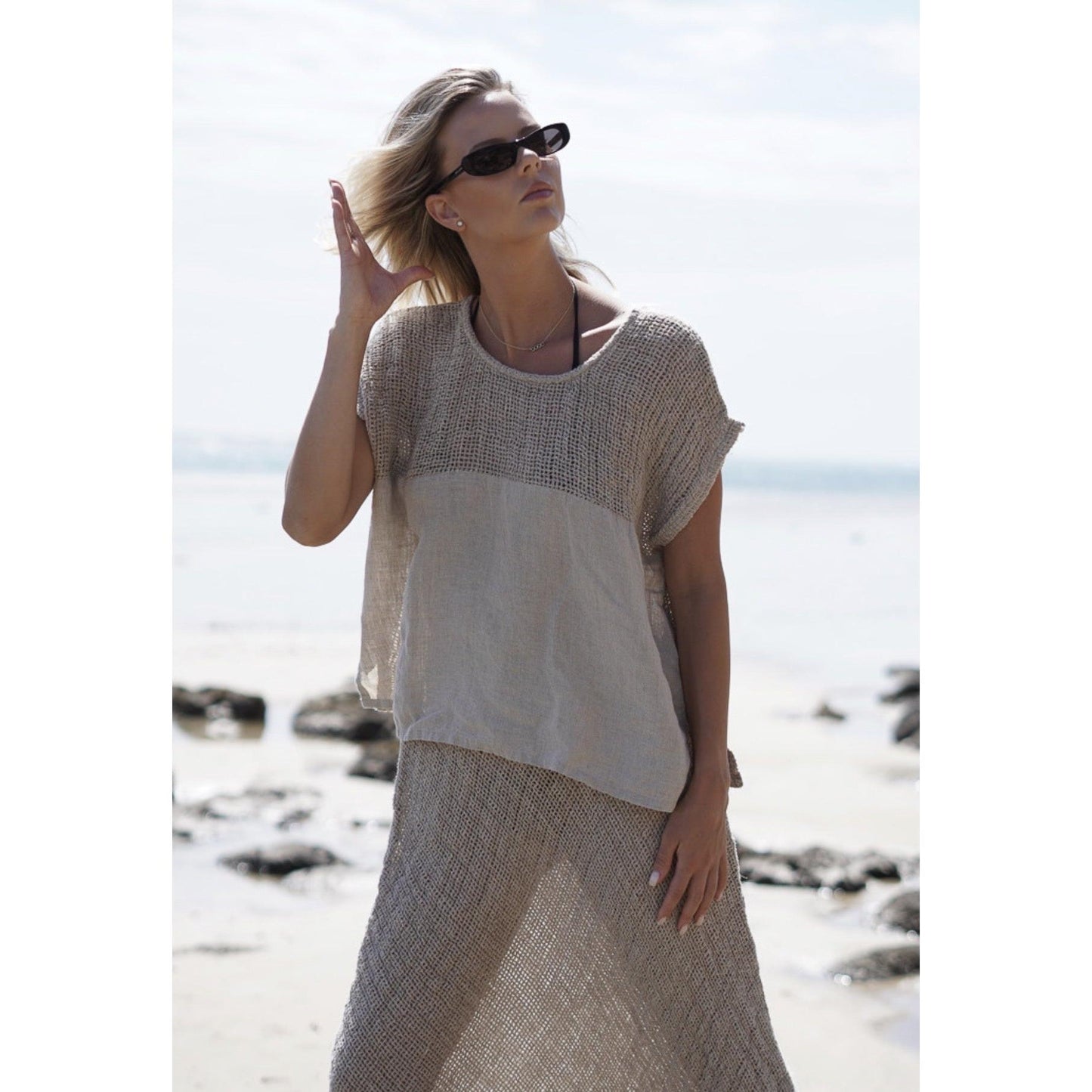 Linens Unlimited Mila Box Top Natural Linens Unlimited Pisces Boutique