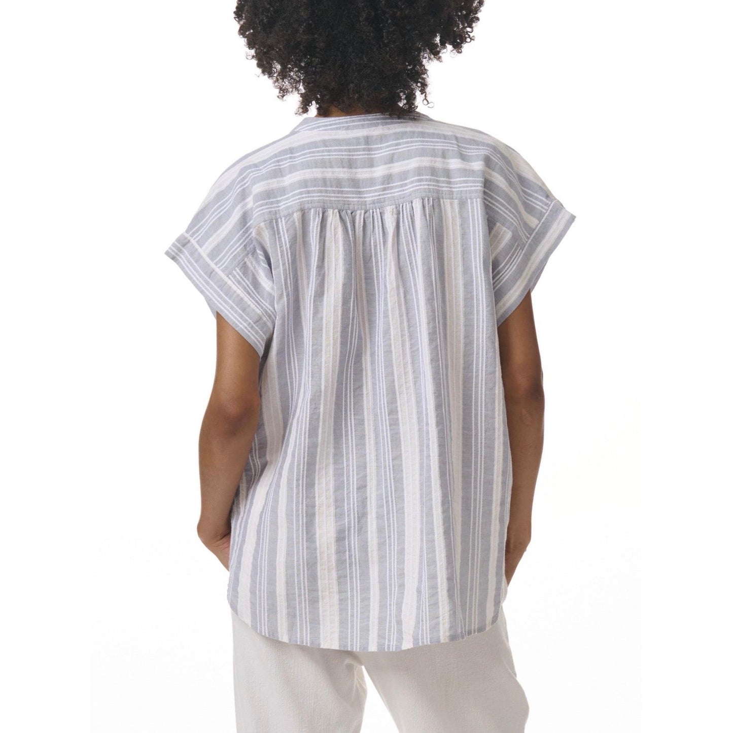 Splendid Raegan Stripe Blouse - White / Seaport