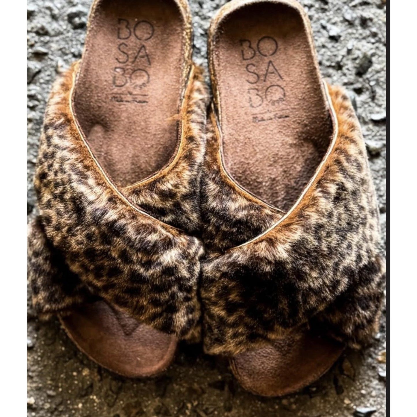 Bosabo Cross Over Slides - Mouton Leopard Bosabo Pisces Boutique