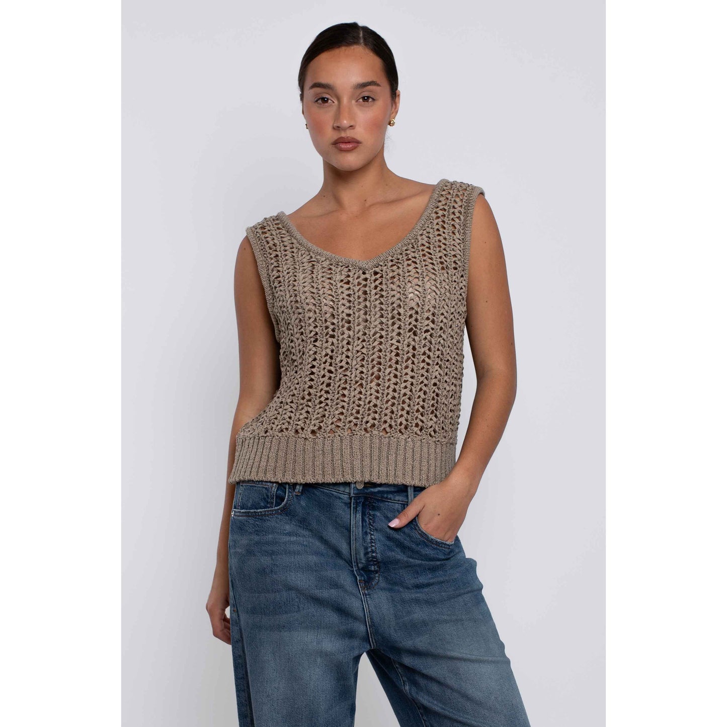 Vaenn Montague Crotchet Tank - Iced Coffee