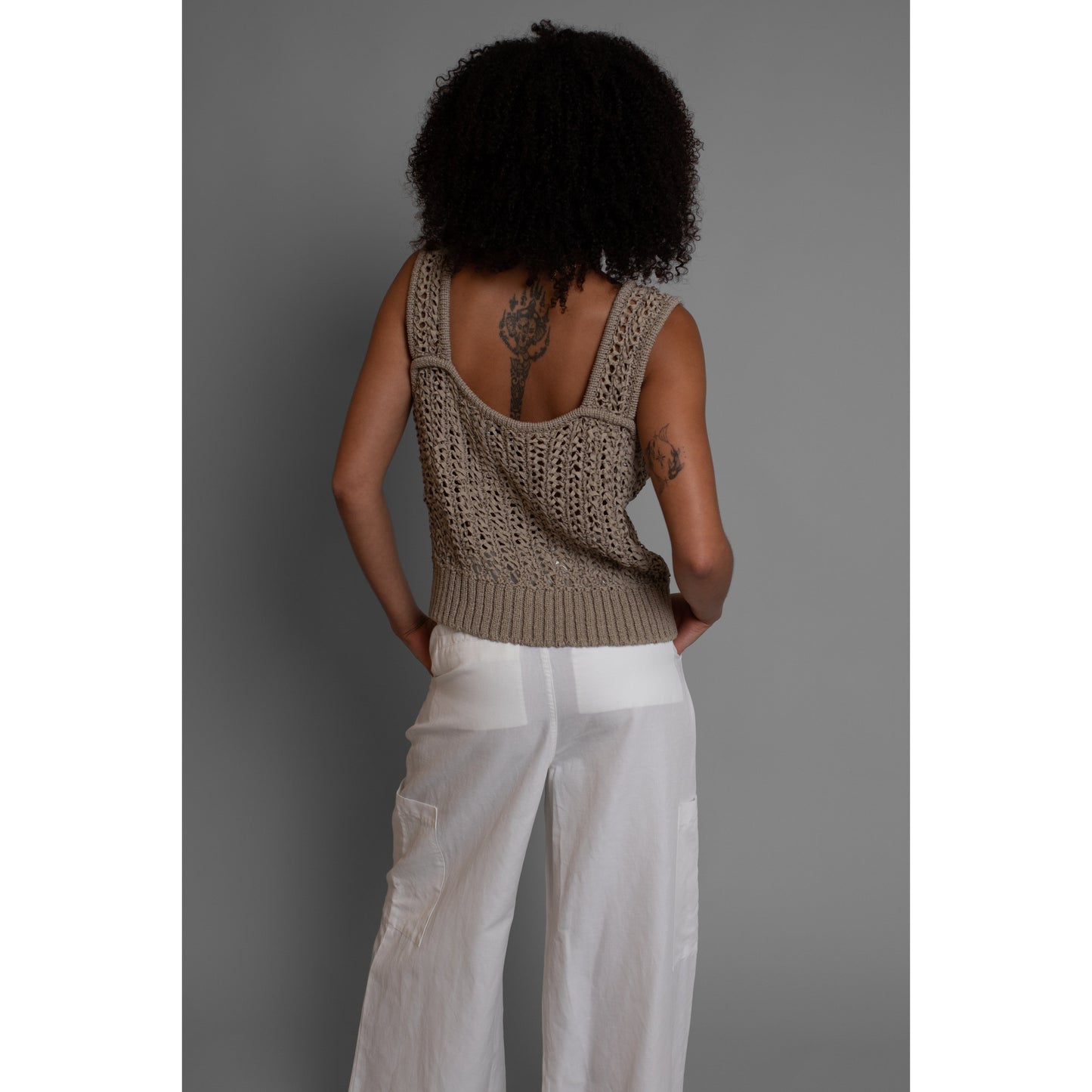 Vaenn Montague Crotchet Tank - Iced Coffee