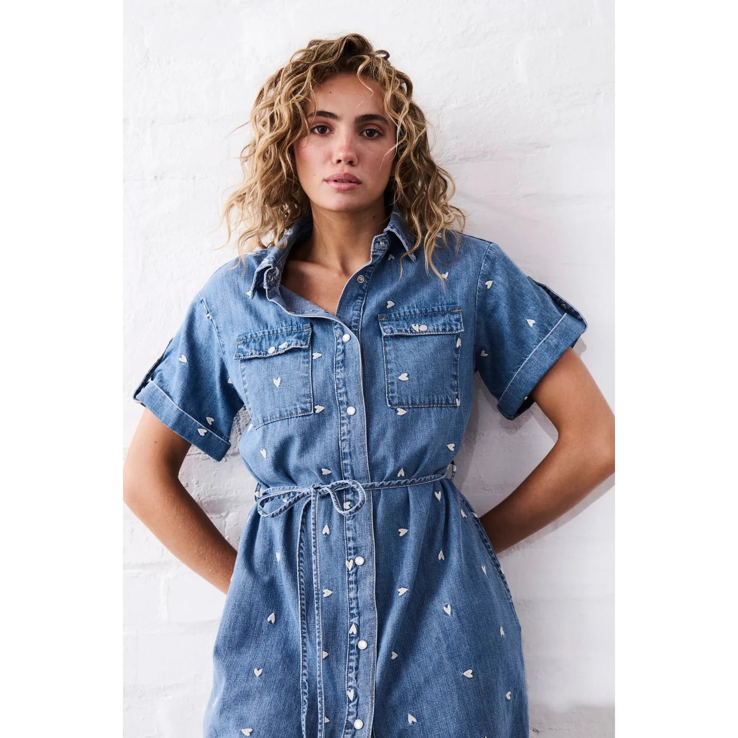 Kireina Simone Dress Heart - 70s Blue PRE ORDER FOR END SEPTEMBER Kireina Pisces Boutique
