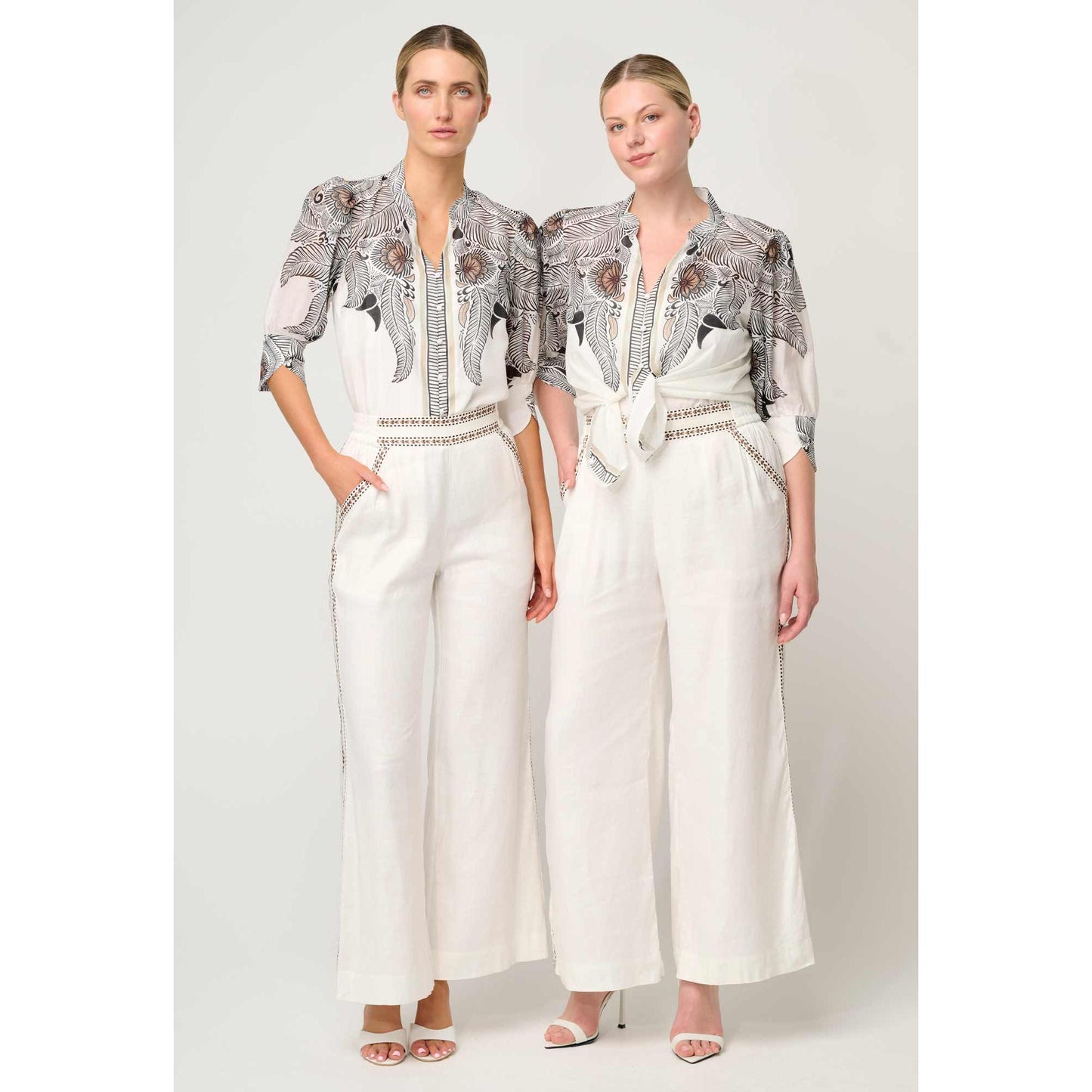 Once Was Leila Cotton Silk Shirt - Ivory Casablanca