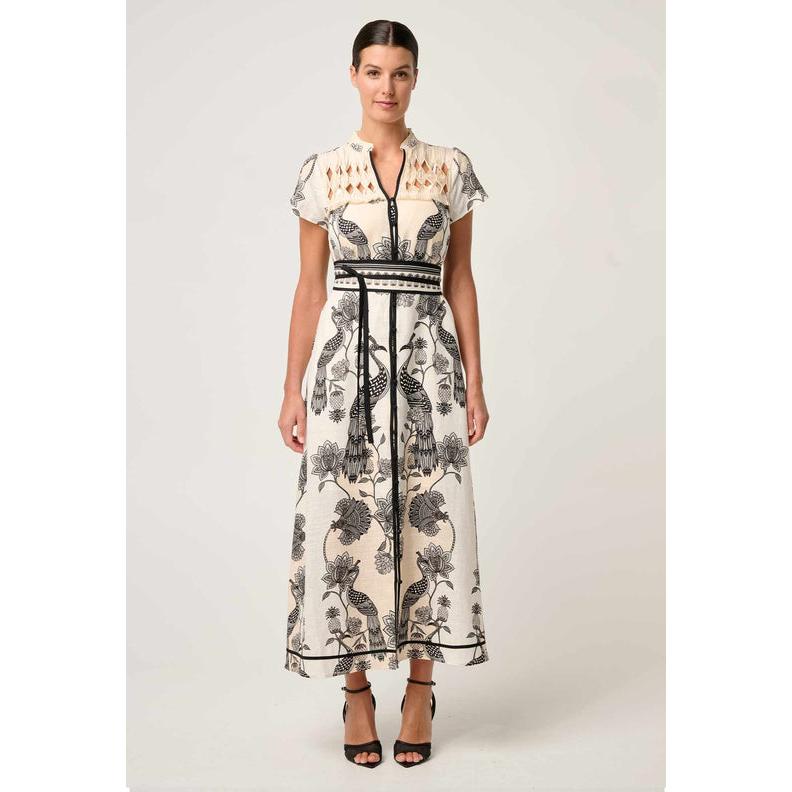 Once Was Xanthia Diamond Smock Dress - Imperial Stone