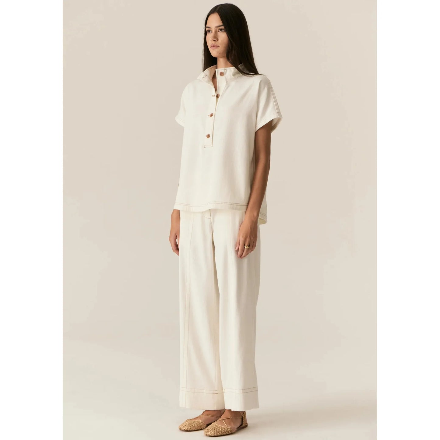 POL Carsen Shirt - Ecru POL Pisces Boutique