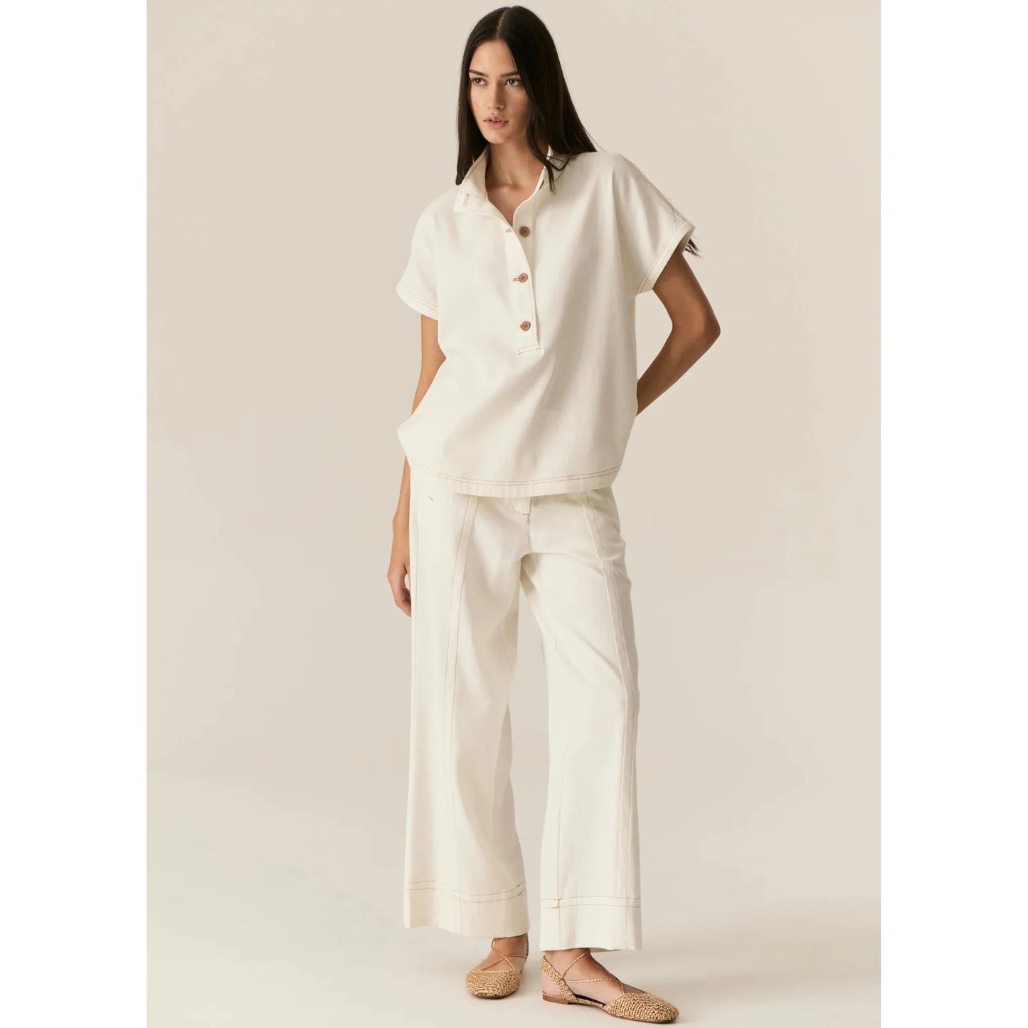 POL Carsen Shirt - Ecru POL Pisces Boutique