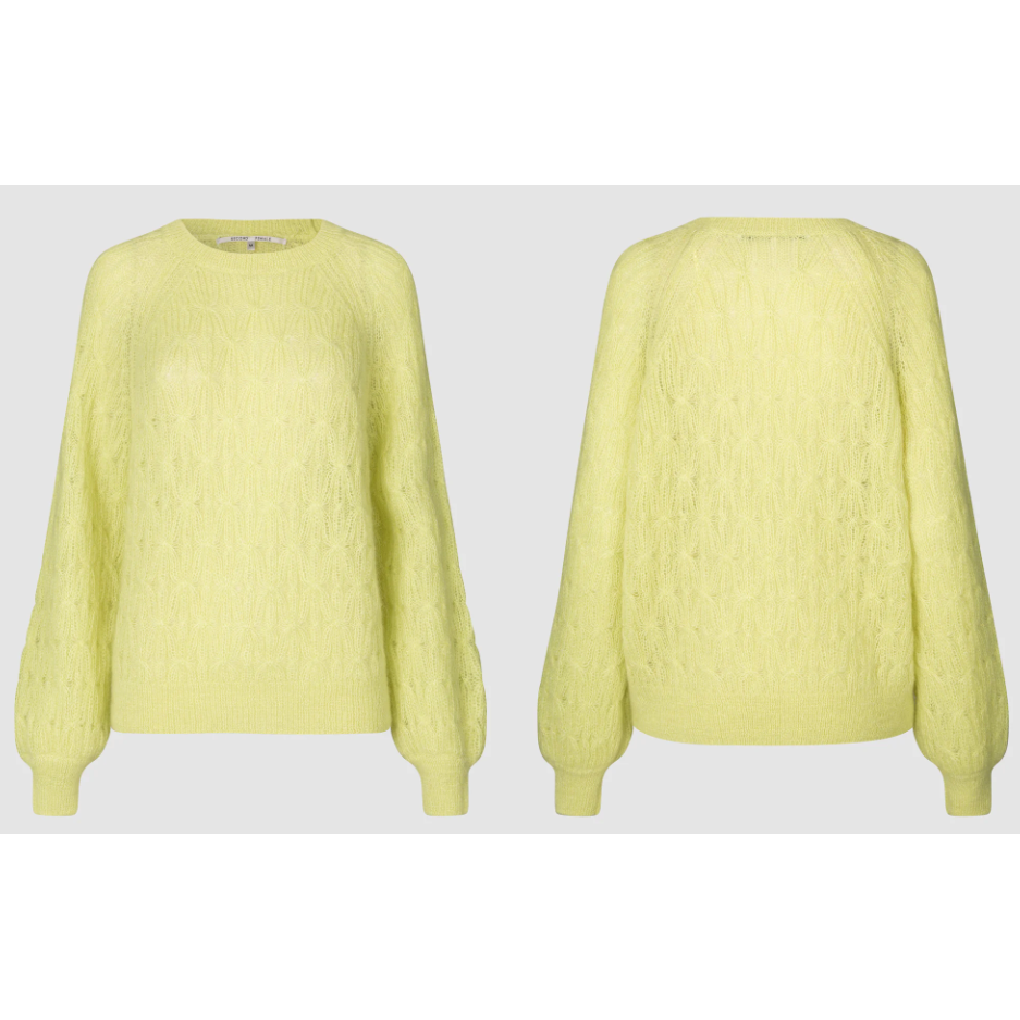 Second Female Halla Knit O-Neck Knit - Mellow Yellow Second Female Pisces Boutique