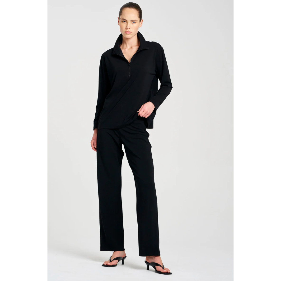 Mela Purdie Zip front Sweater - Black Mela Purdie Pisces Boutique