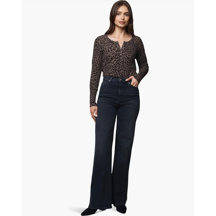 Splendid Leo Forever Henley L/S Tee - Leopard Print Splendid Pisces Boutique