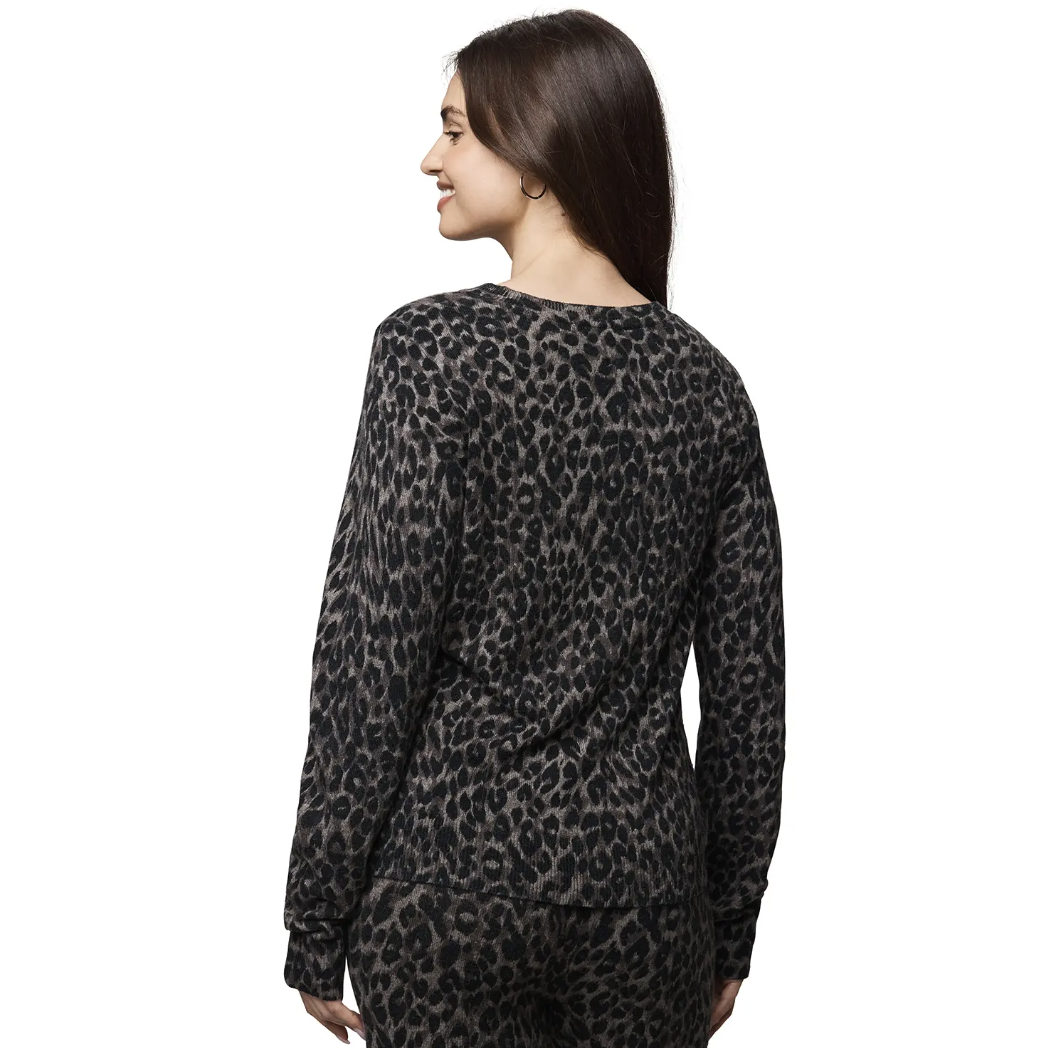 Splendid Crew Neck Sweater - Leopard Splendid Pisces Boutique