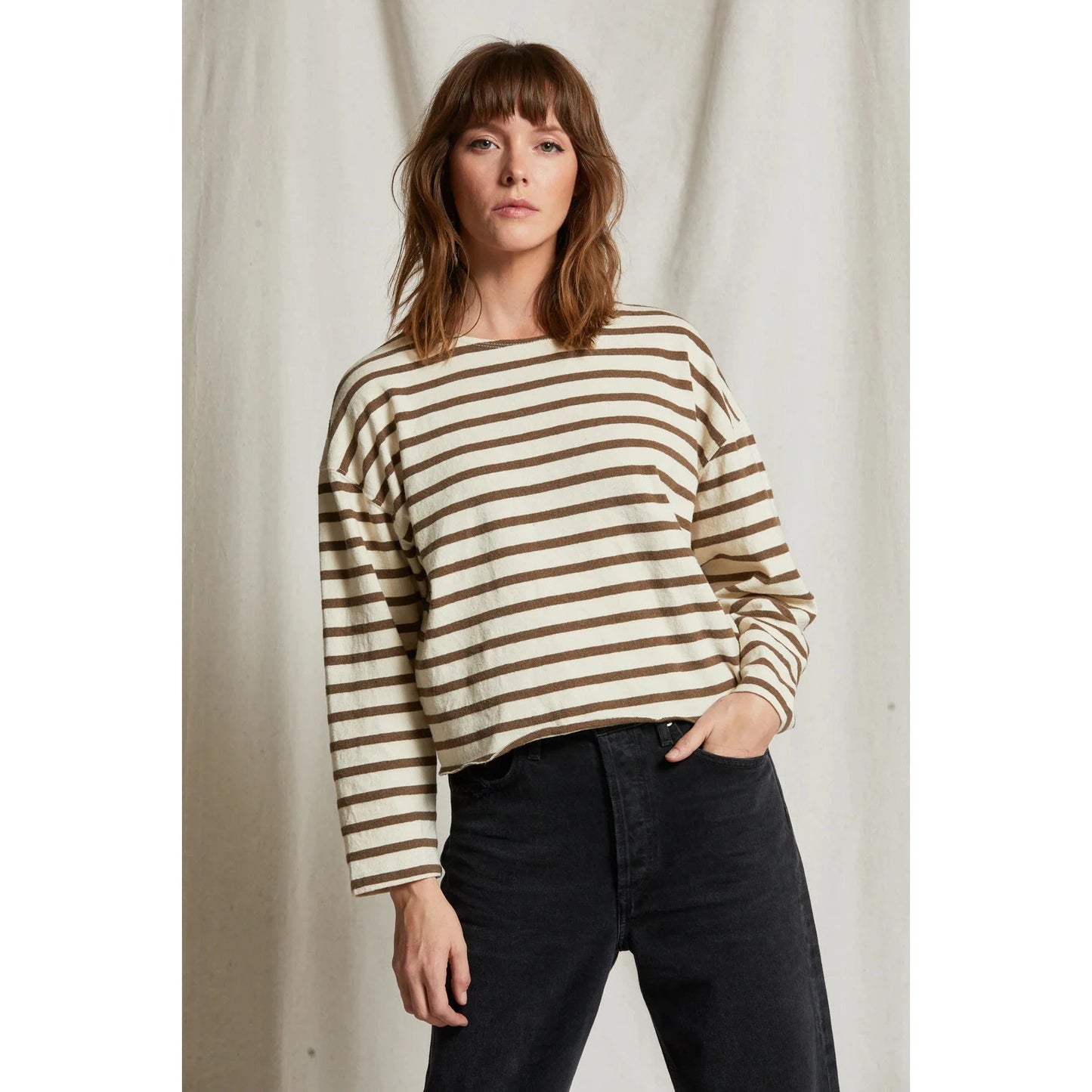 Perfect White Tee Taylor - Walnut Stripe