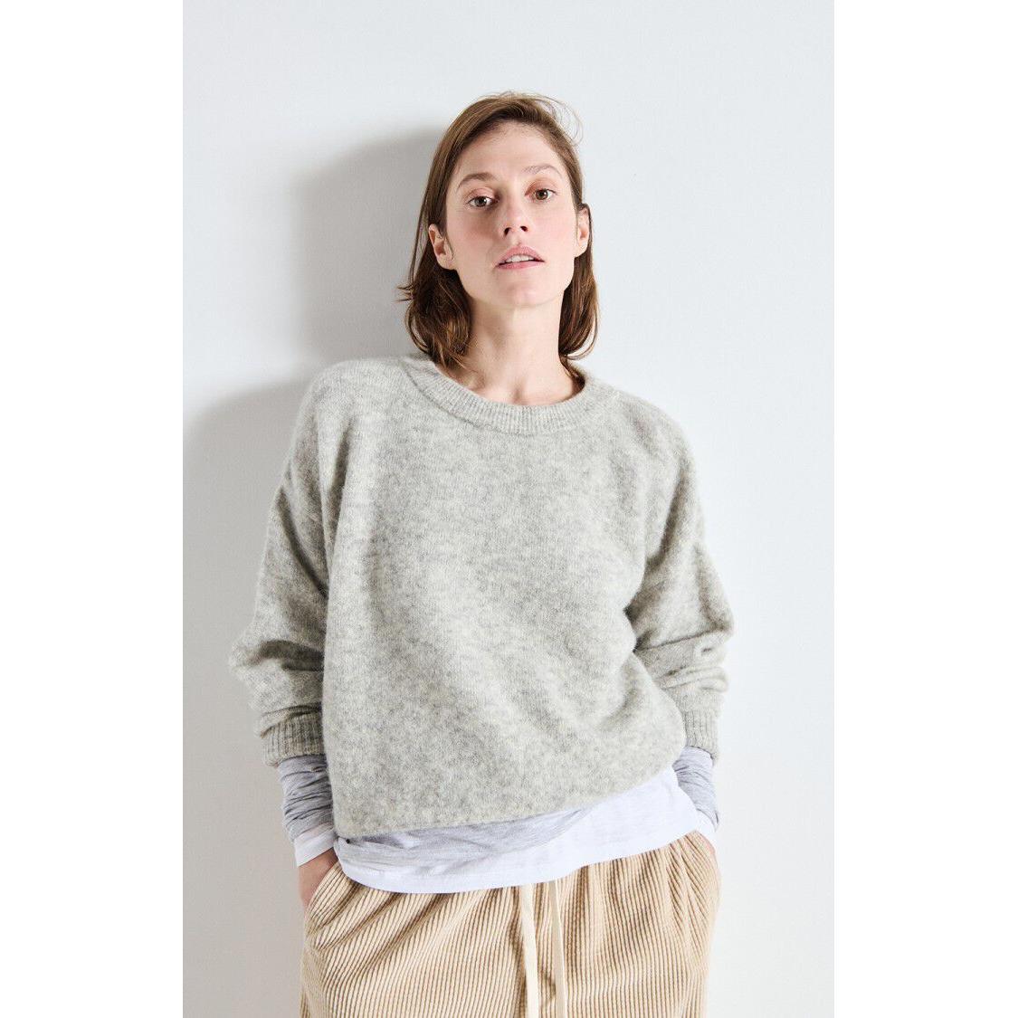 American Vintage Vito Pullover - Light Grey melange  American Vintage Pisces Boutique