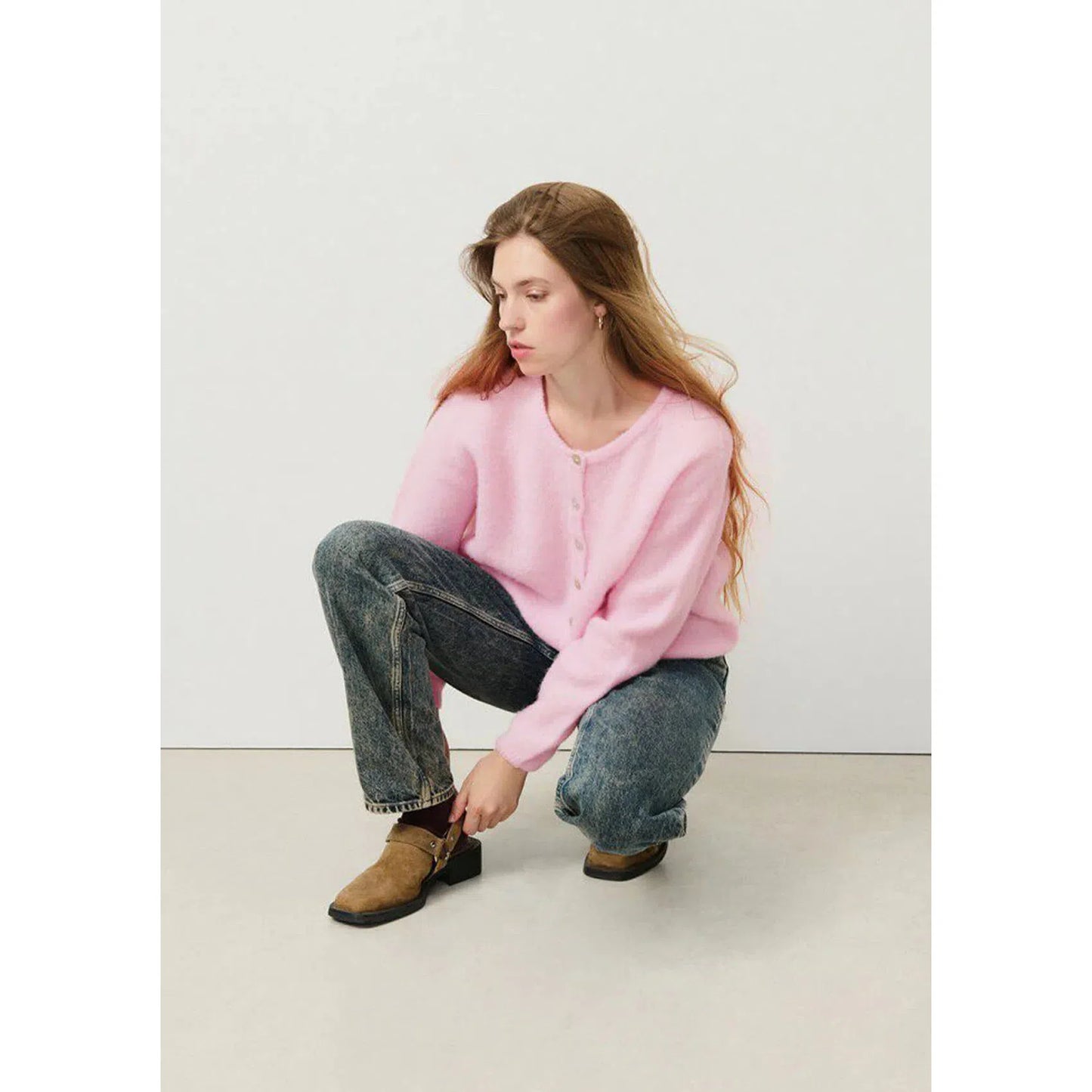 American Vintage Vito Cardigan - Sugar Almond