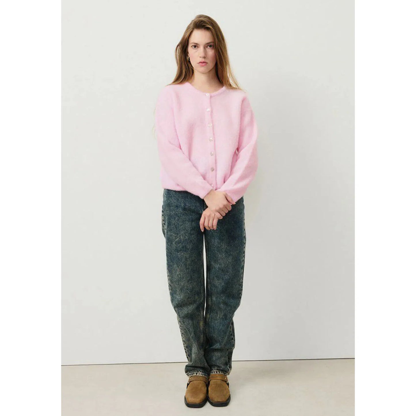 American Vintage Vito Cardigan - Sugar Almond