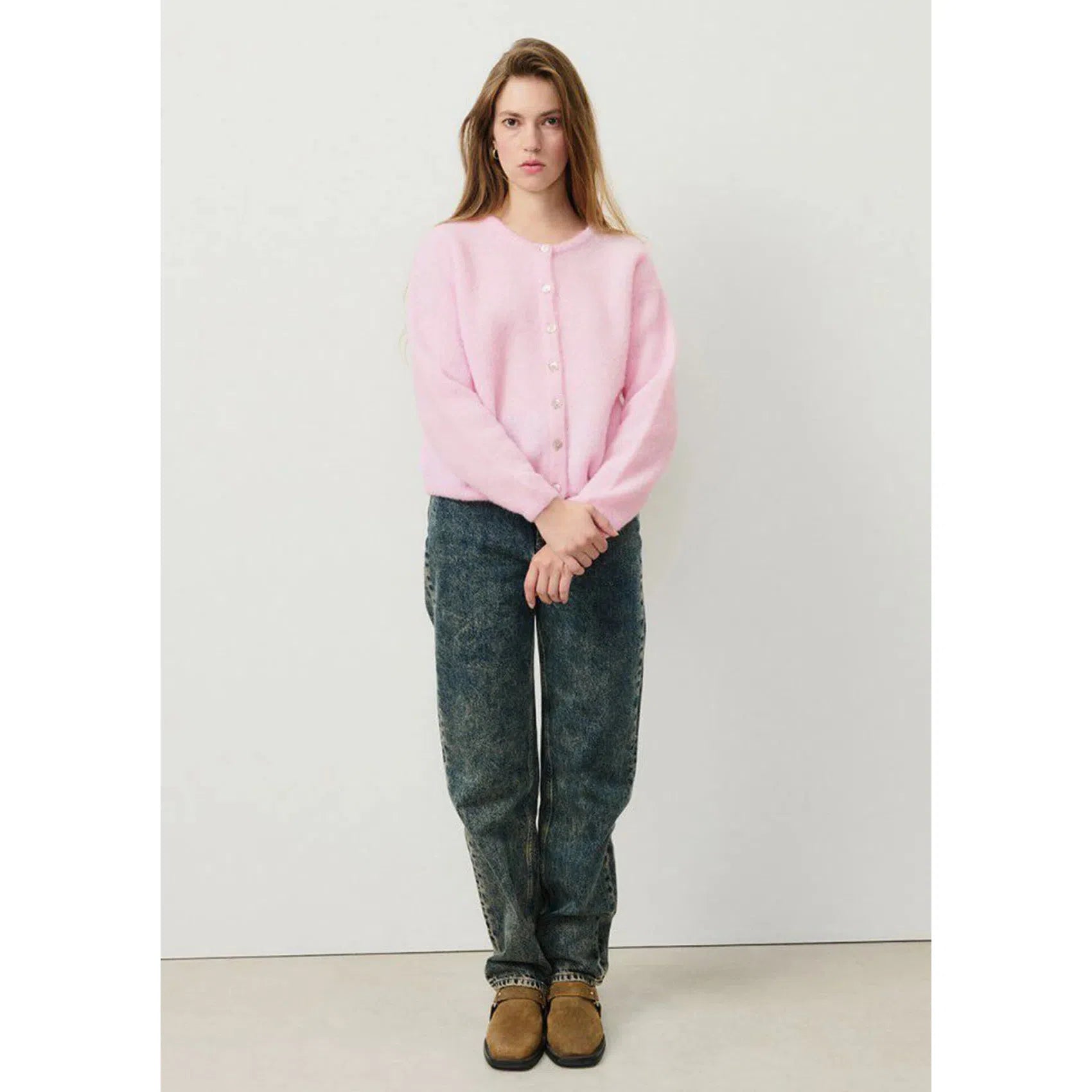 American Vintage Vito Cardigan - Sugar Almond