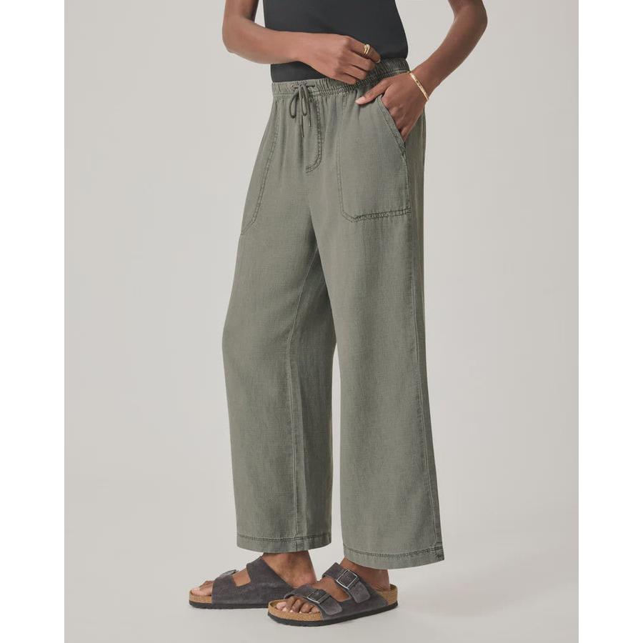 Splendid Angie Crop Wide Leg - Soft Vintage Olive Branch
