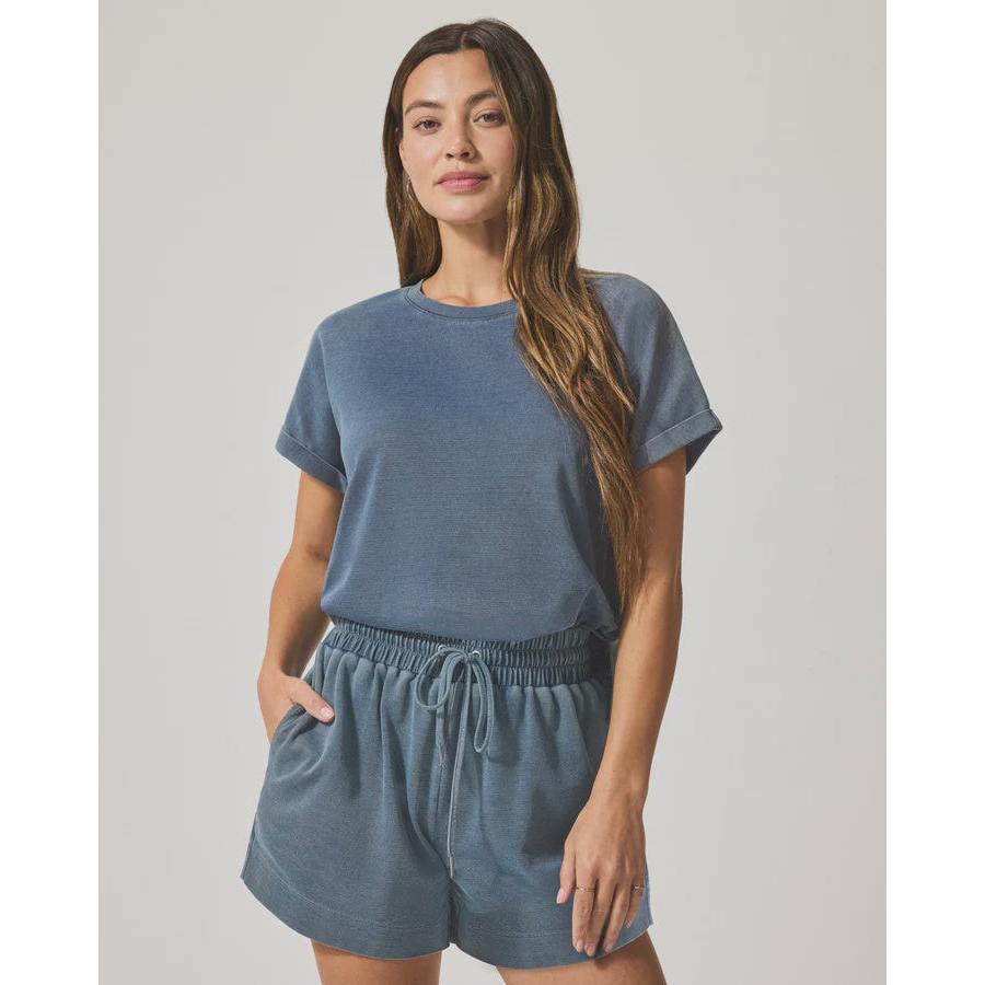 Splendid Indigo Short Sleeve Sweatshirt - Indigo