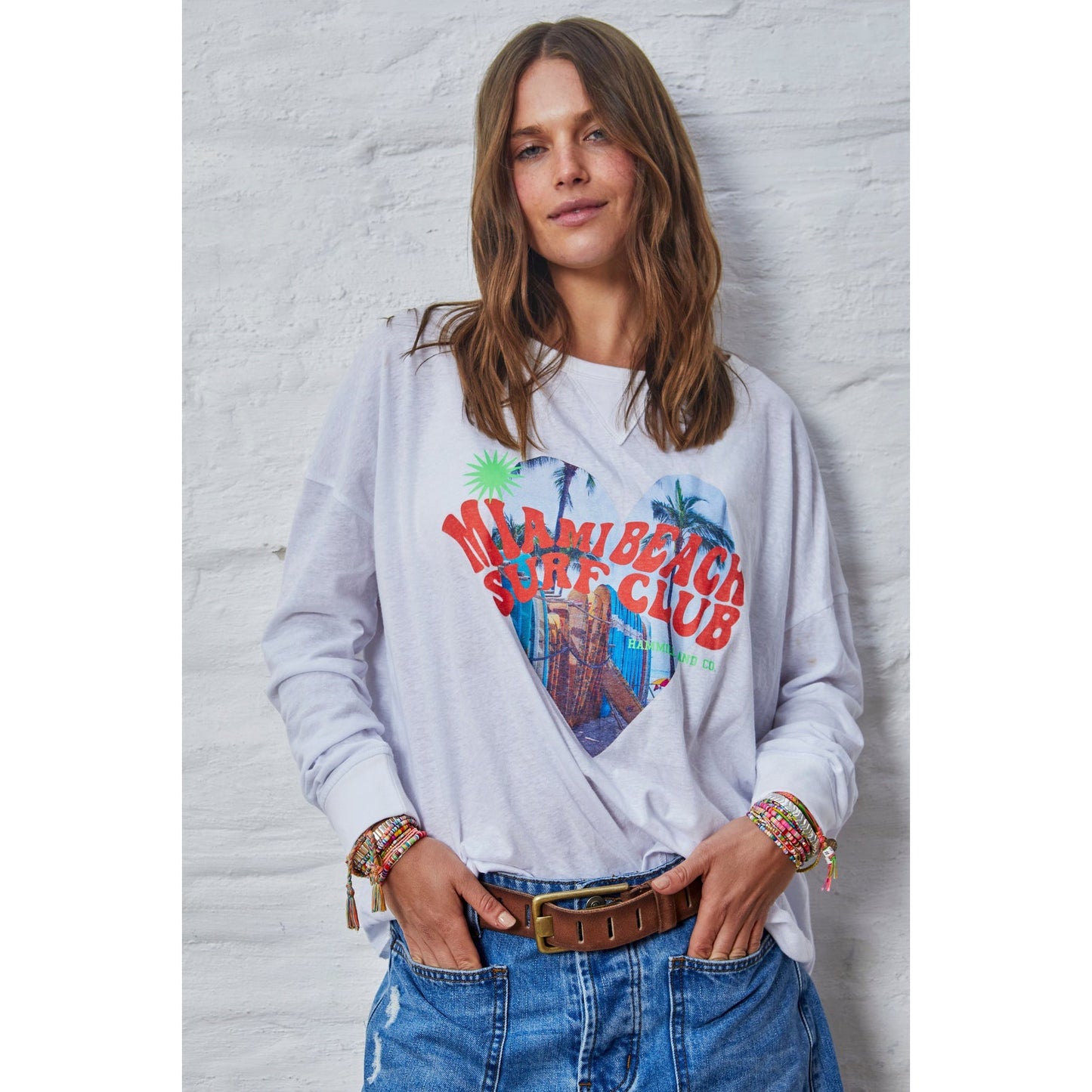 Hammill & Co Miami Long Sleeve Tee - White