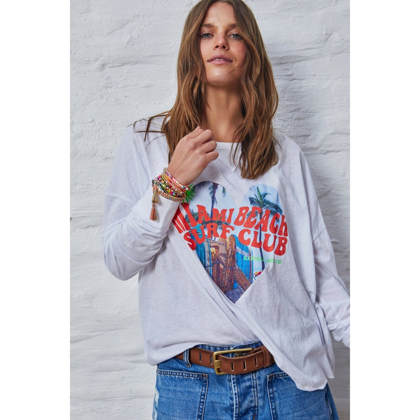 Hammill & Co Miami Long Sleeve Tee - White