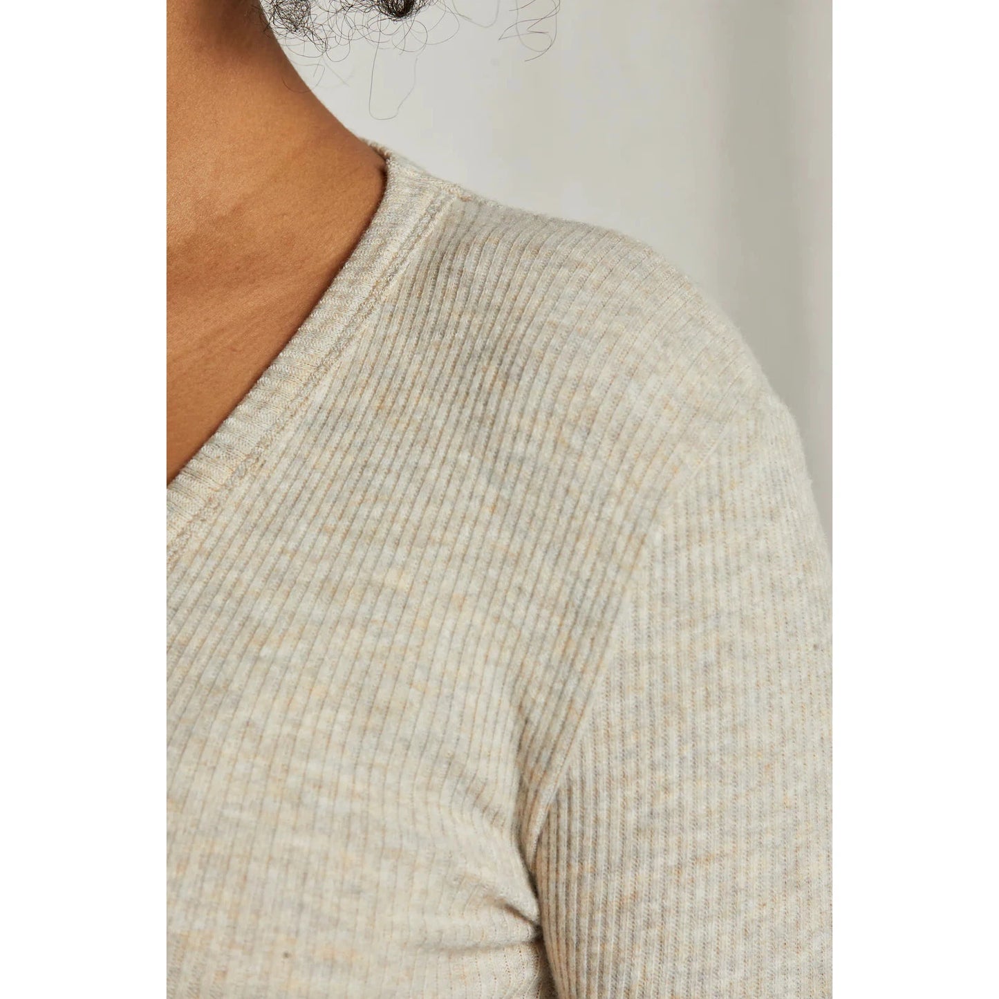 Perfect White Tee Whitney Sweater - Heather Oatmeal