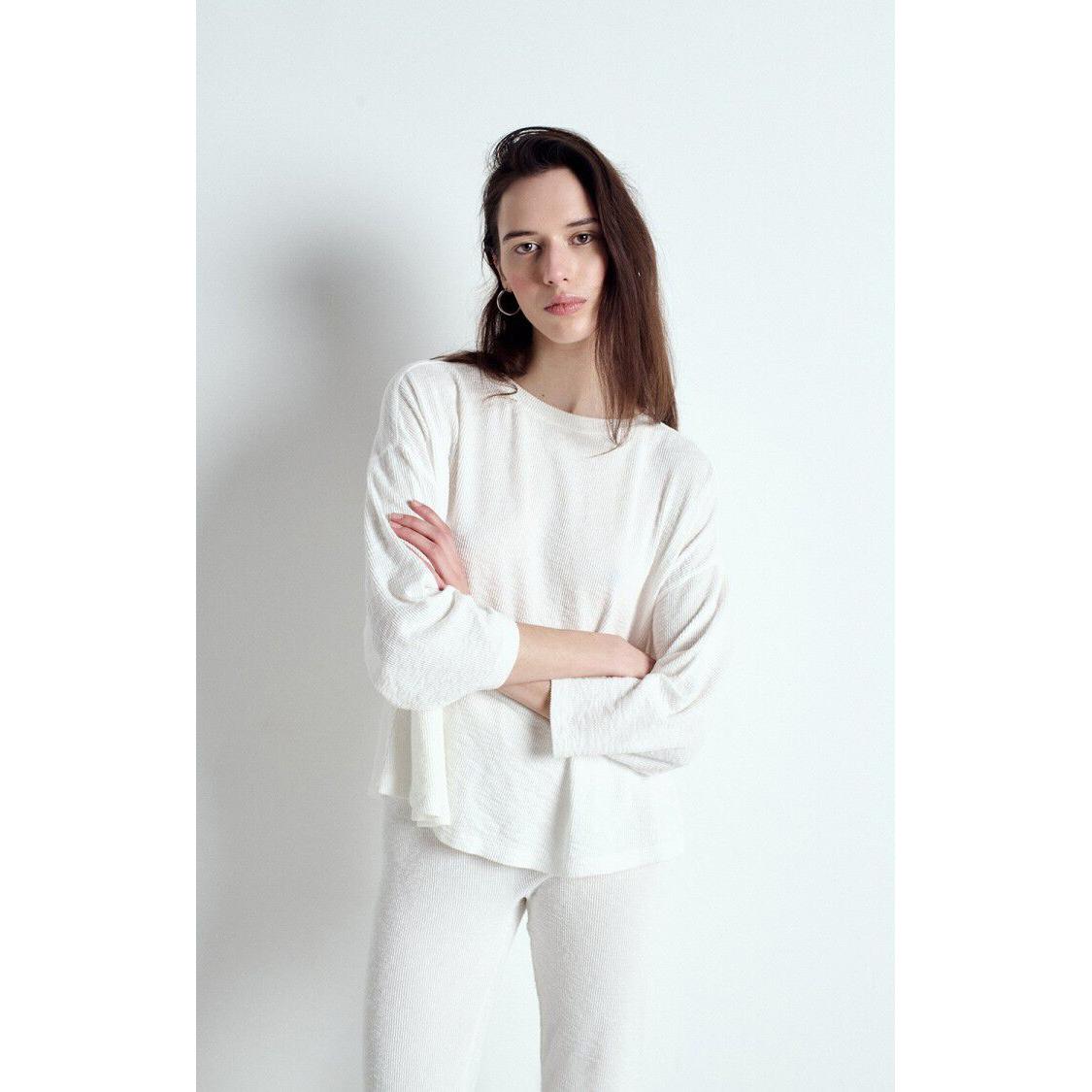 American Vintage YRU02A L/S Tee - White  American Vintage Pisces Boutique