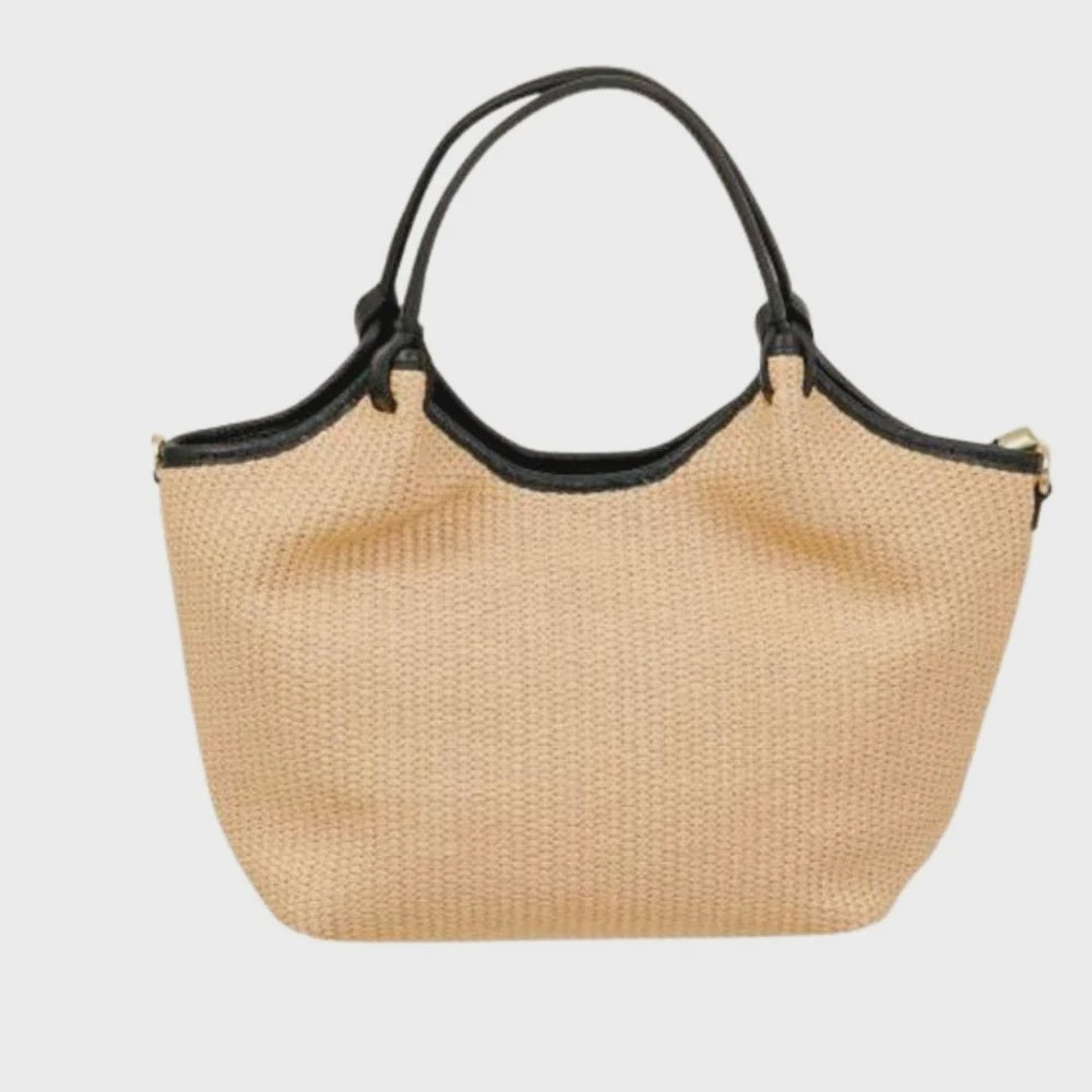 Maison Fanli Hector Raffia Bag Large - Black