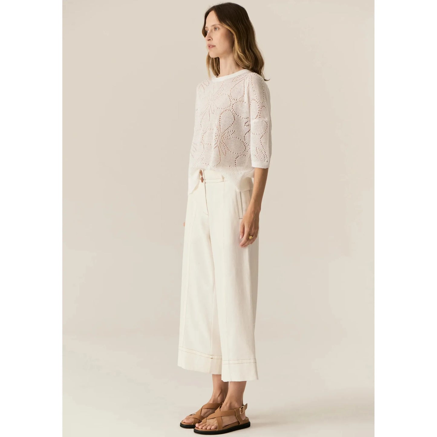 POL Carsen Crop Pant - Ecru POL Pisces Boutique