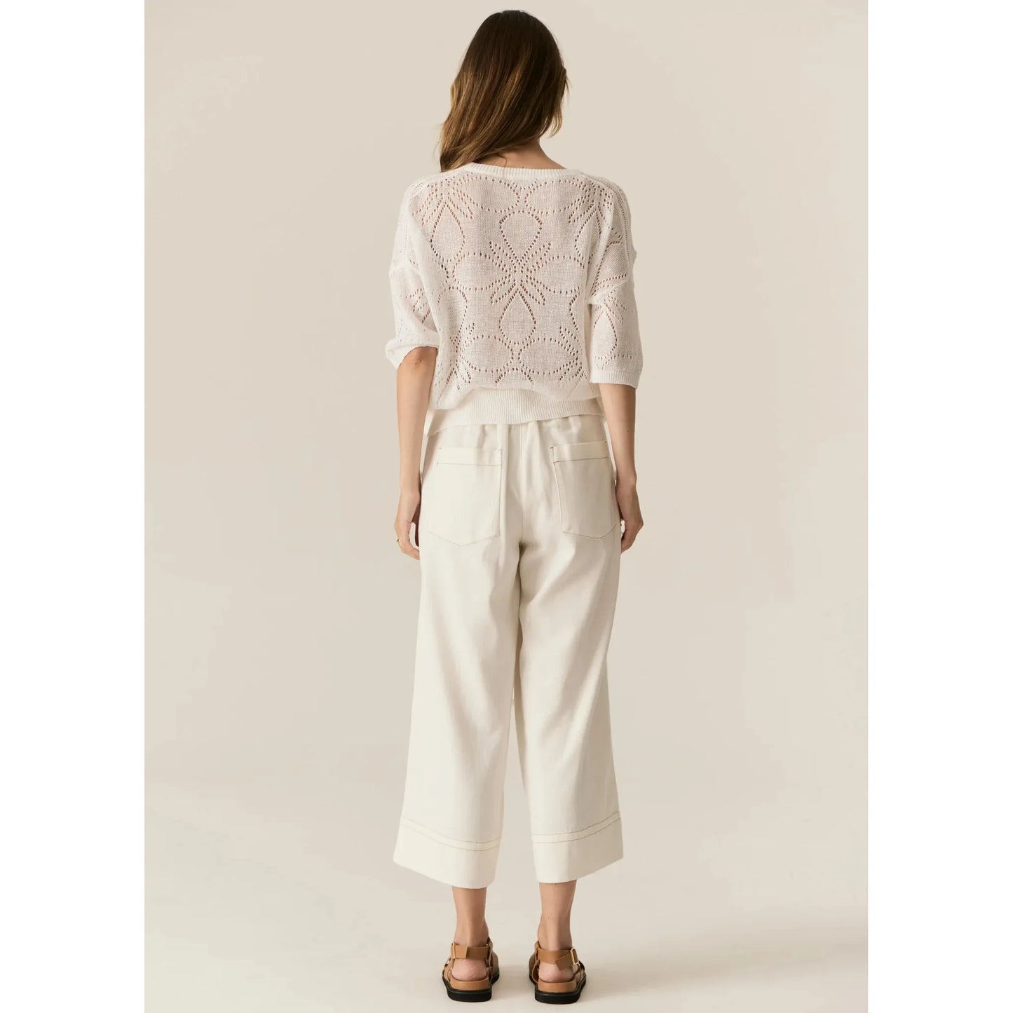 POL Carsen Crop Pant - Ecru POL Pisces Boutique