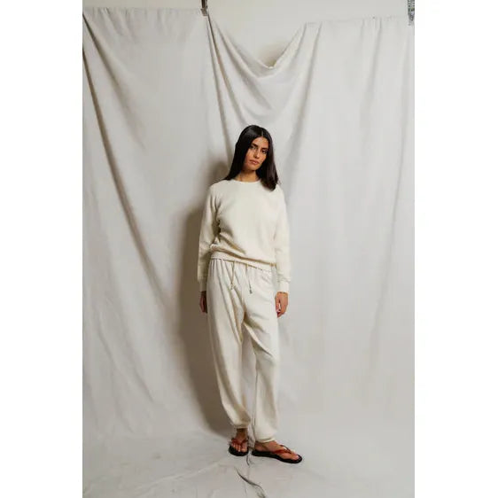 Perfect White Tee Johnny French Terry Sweatpant -Bright Ivory Perfect White Tee Pisces Boutique