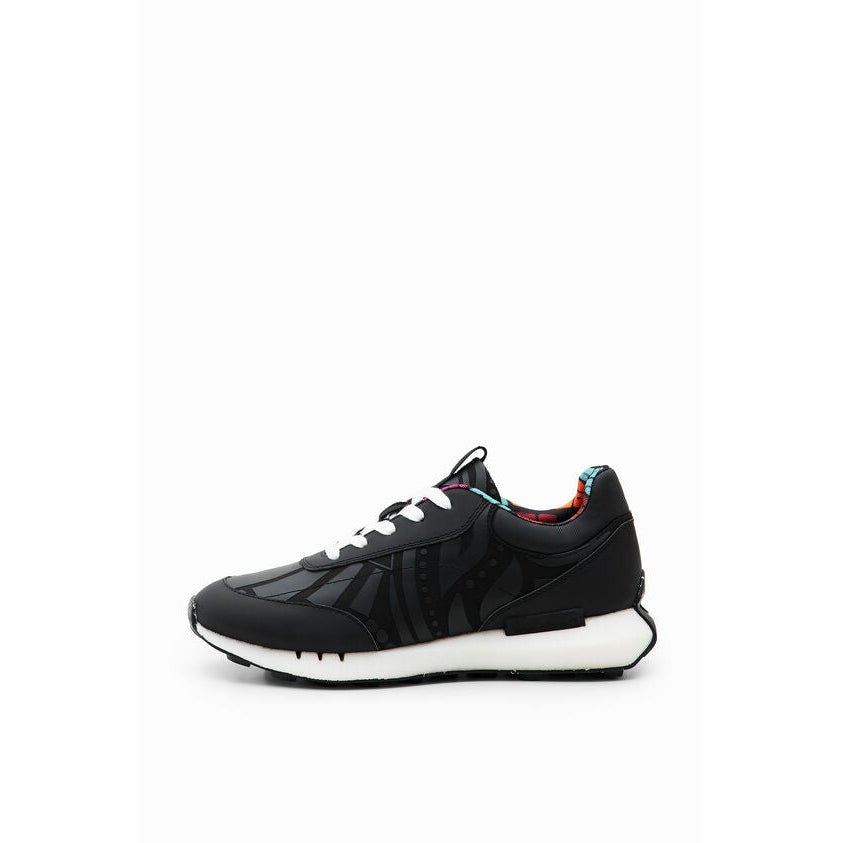 Desigual Running Sneakers with Rubberised Details - Black